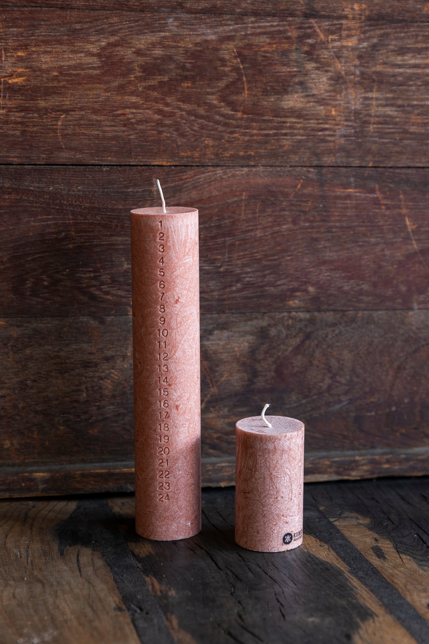 Upcycled Olive Wax Calendar Candles 6 cm x 28 cm - Chestnut #62-E