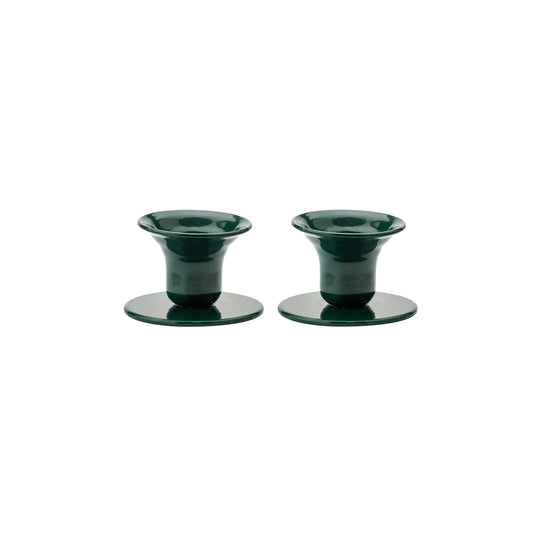 The Bell Candlestick (2,3 cm Kerze) – 2er-Pack – Moosgrün