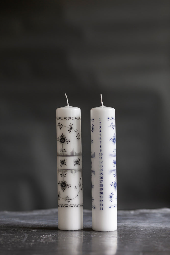 Royal Calendar Candles, 5x25 cm Black - Black Fluted