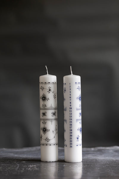 Royal Calendar Candles, 5x25 cm Black - Black Fluted
