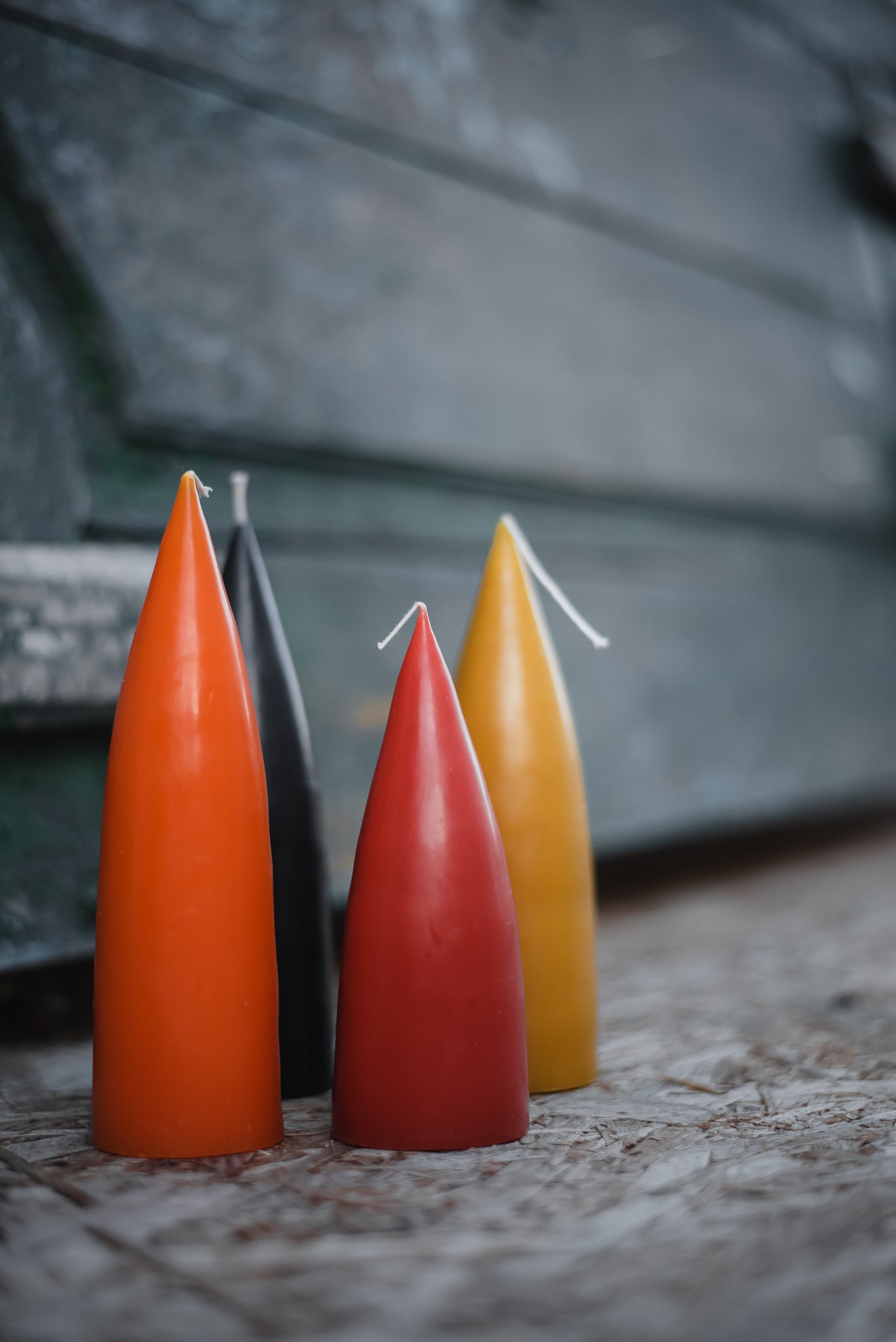 Colored Cone-Shaped Candles - ø-6.5 cm, length 16 cm - 2-pack - Rust #47