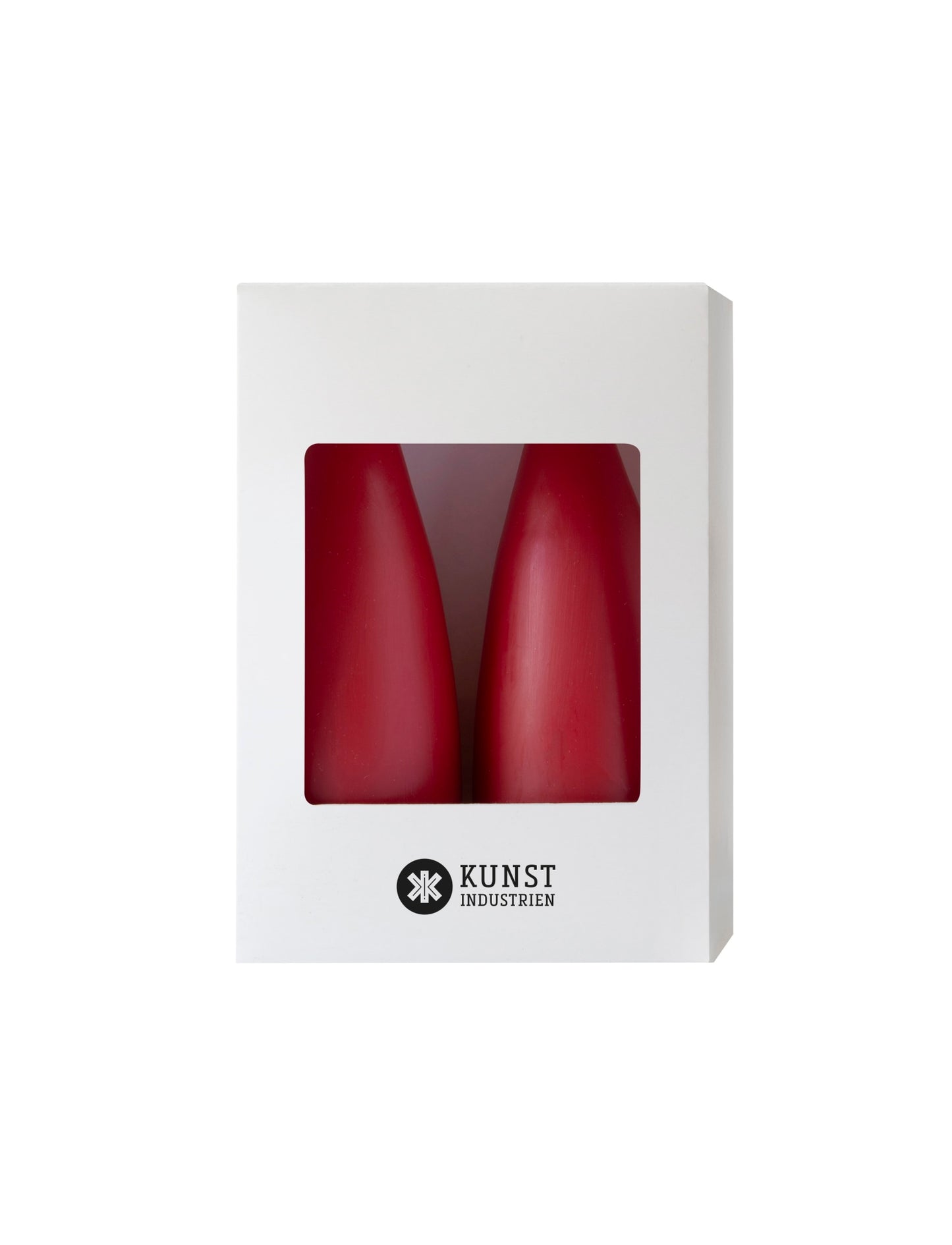 Colored Cone-Shaped Candles - ø-6.5 cm, length 16 cm - 2-pack - Dark Red #11