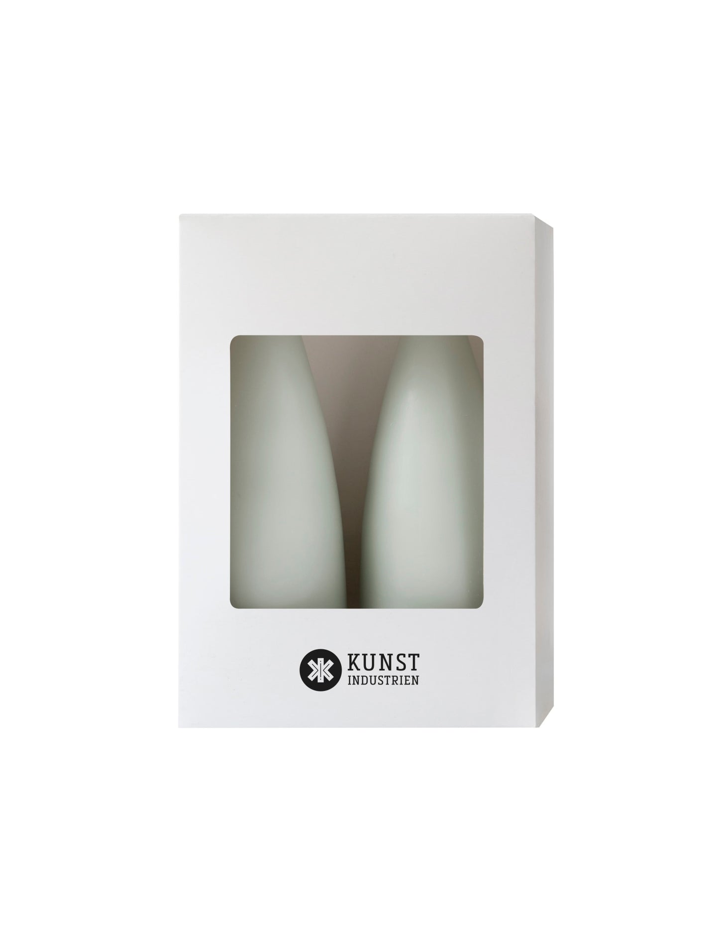 Farbige kegelförmige Kerzen – ø-6,5 cm, Länge 16 cm – 2er-Pack – Helles Resedagrün Nr. 39