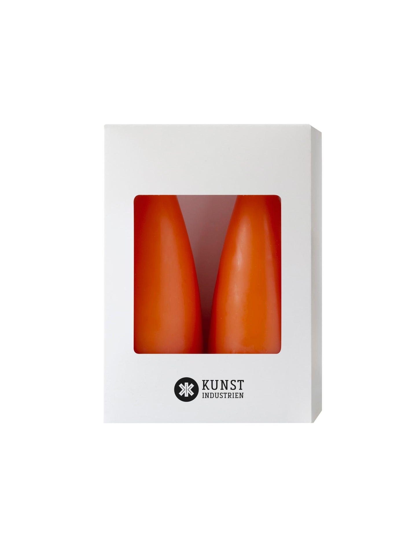 Farbige kegelförmige Kerzen – ø-6,5 cm, Länge 16 cm – 2er-Pack – Orange #41
