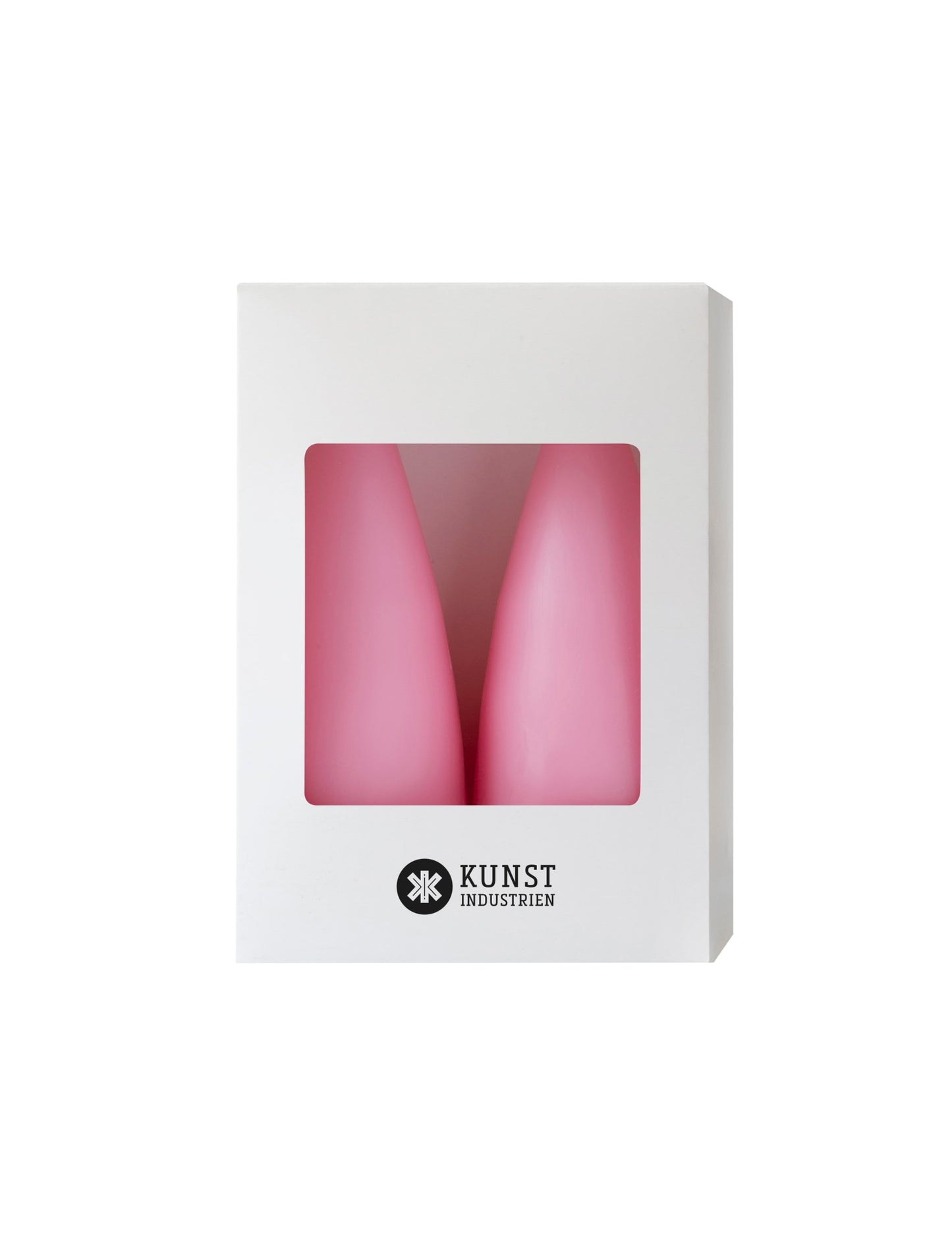 Colored Cone-Shaped Candles - ø-6.5 cm, length 16 cm - 2-pack - Pastel Rose #82