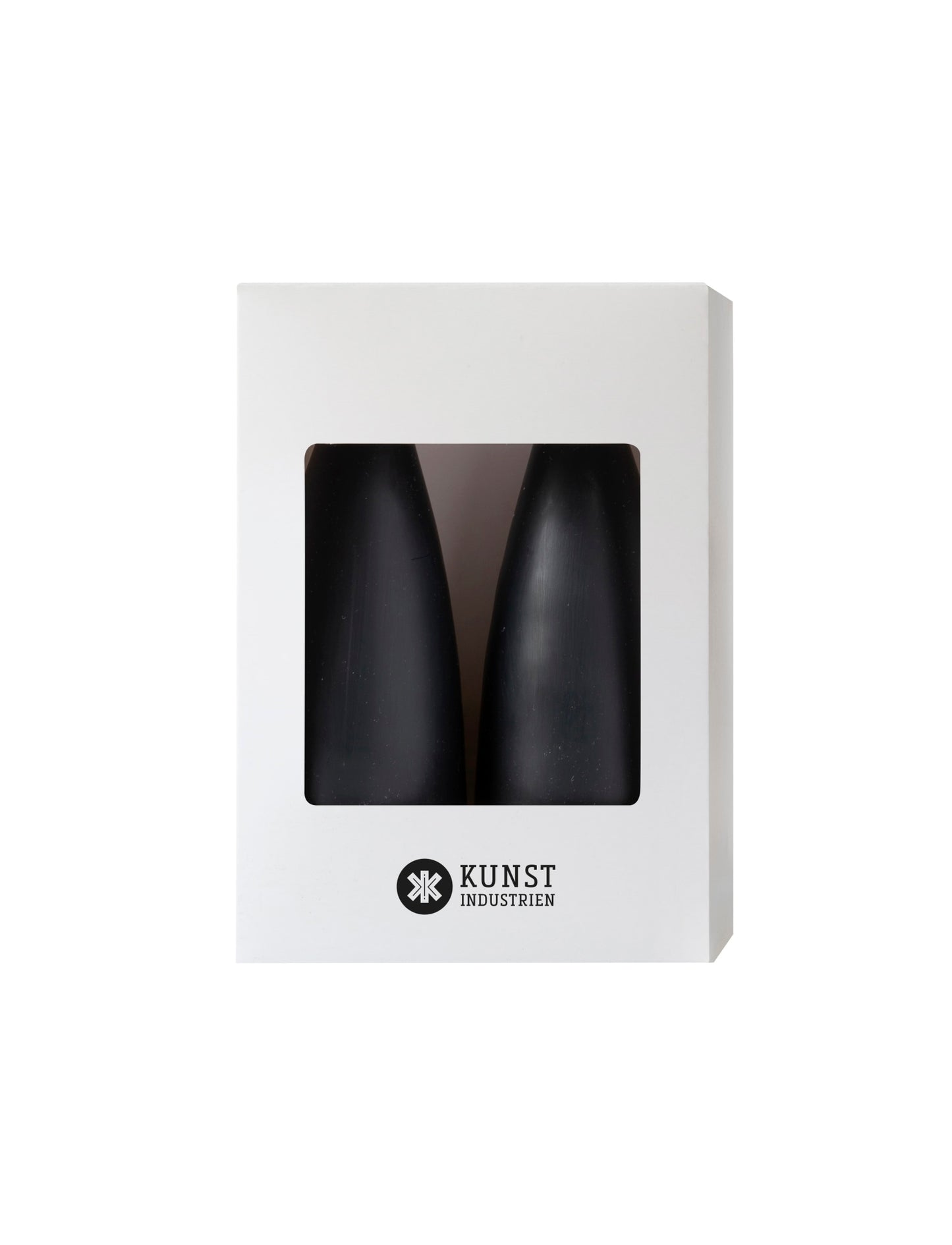 Colored Cone-Shaped Candles - ø-6.5 cm, length 16 cm - 2-pack - Black #91