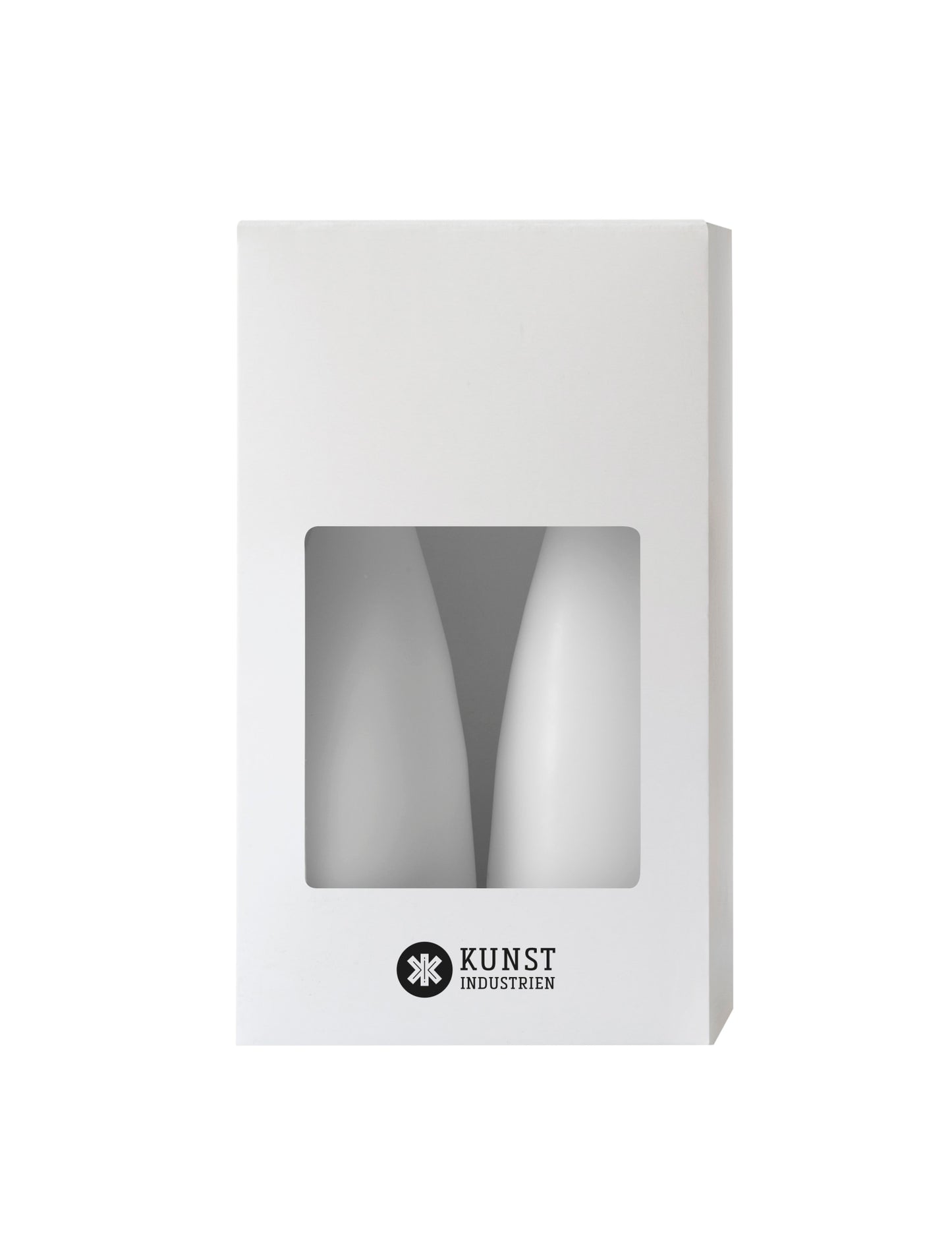 Farbige kegelförmige Kerzen – ø-6,5 cm, Länge 20 cm – 2er-Pack – Weiß #01