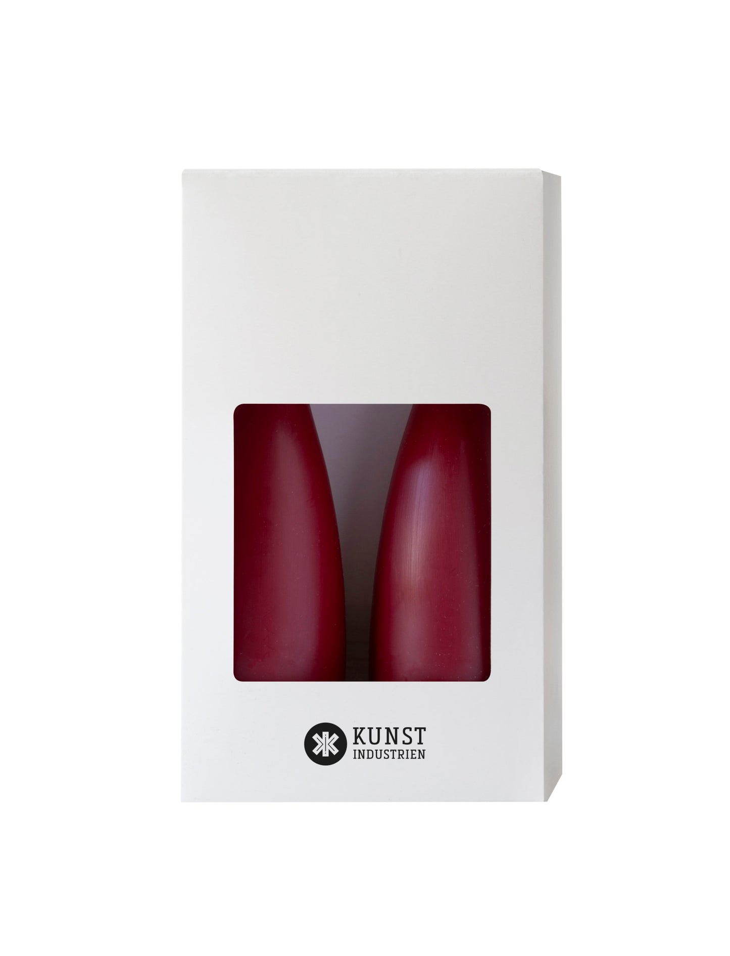 Farbige kegelförmige Kerzen – ø-6,5 cm, Länge 20 cm – 2er-Pack – Bordeaux #15
