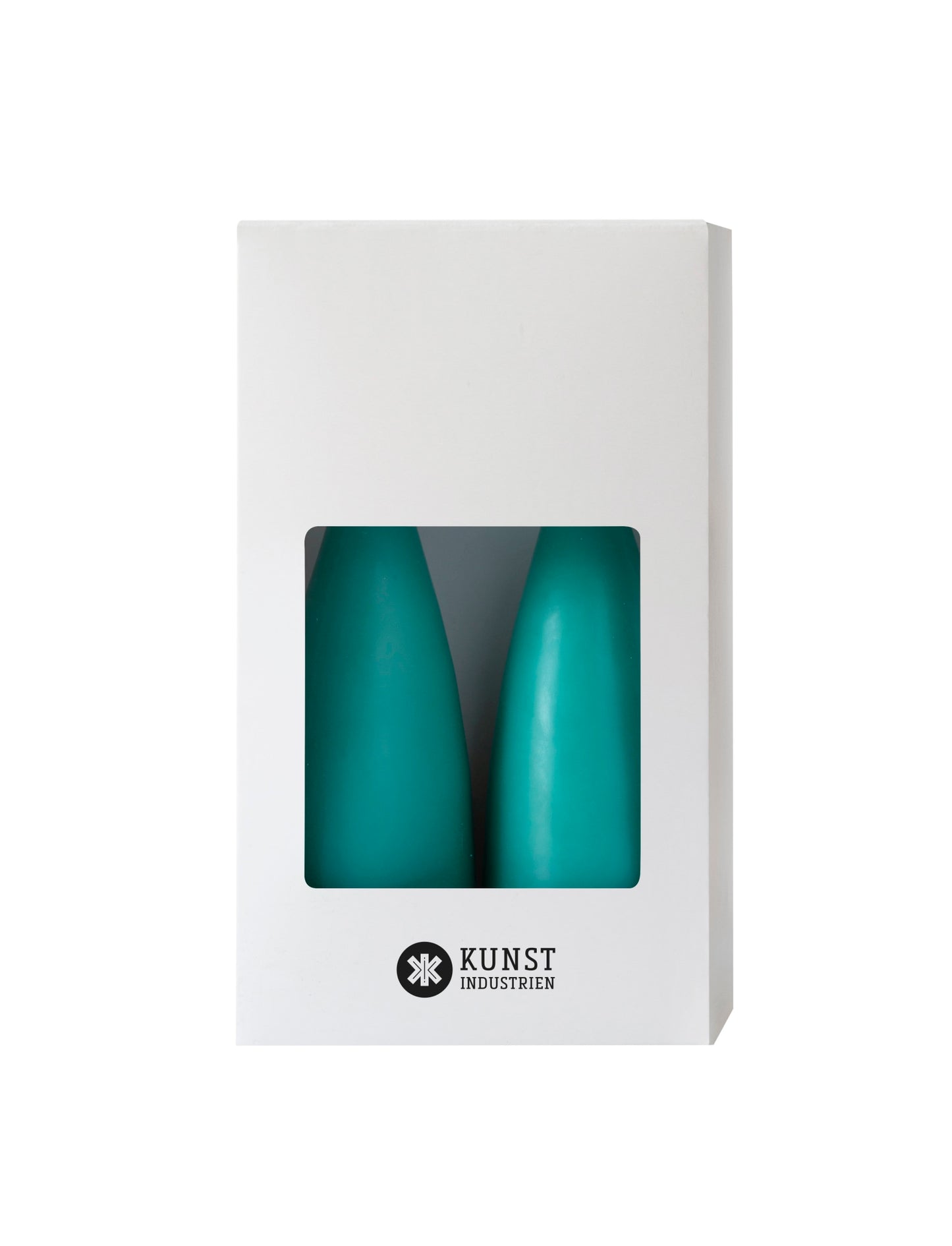 Farbige kegelförmige Kerzen – ø-6,5 cm, Länge 20 cm – 2er-Pack – Türkis #25