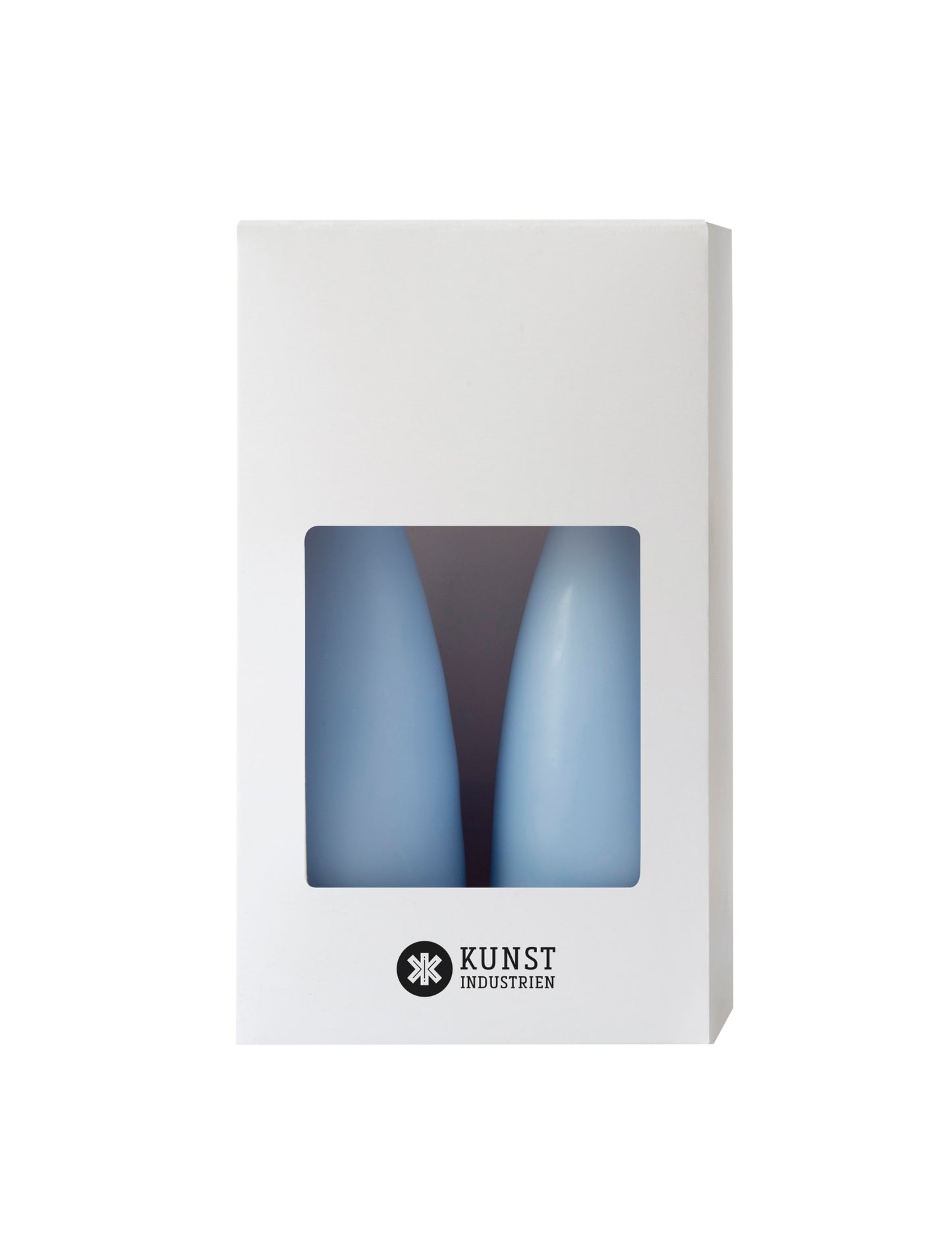 Farbige kegelförmige Kerzen – ø-6,5 cm, Länge 20 cm – 2er-Pack – Pastellblau #26