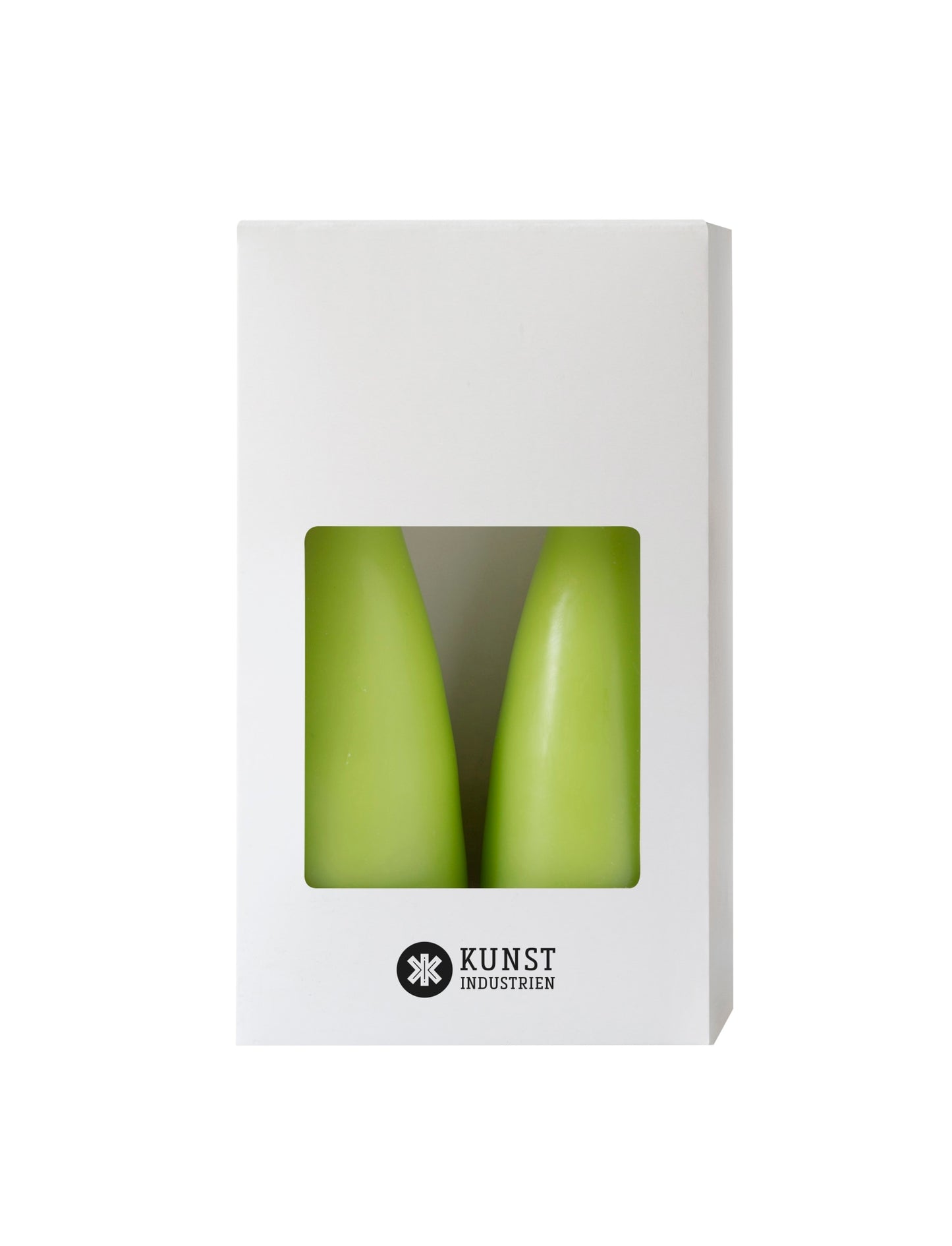 Farbige kegelförmige Kerzen – ø-6,5 cm, Länge 20 cm – 2er-Pack – Limette Nr. 31