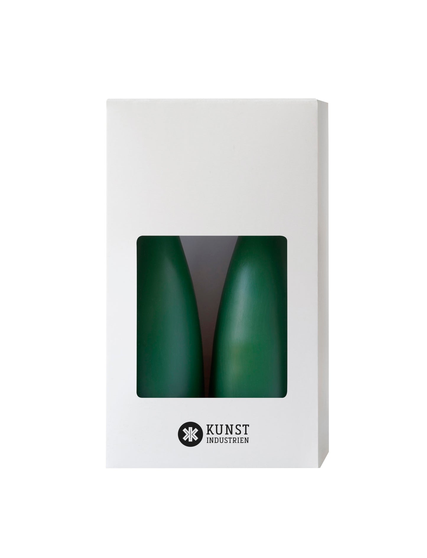 Farbige kegelförmige Kerzen – ø-6,5 cm, Länge 20 cm – 2er-Pack – Flaschengrün #34