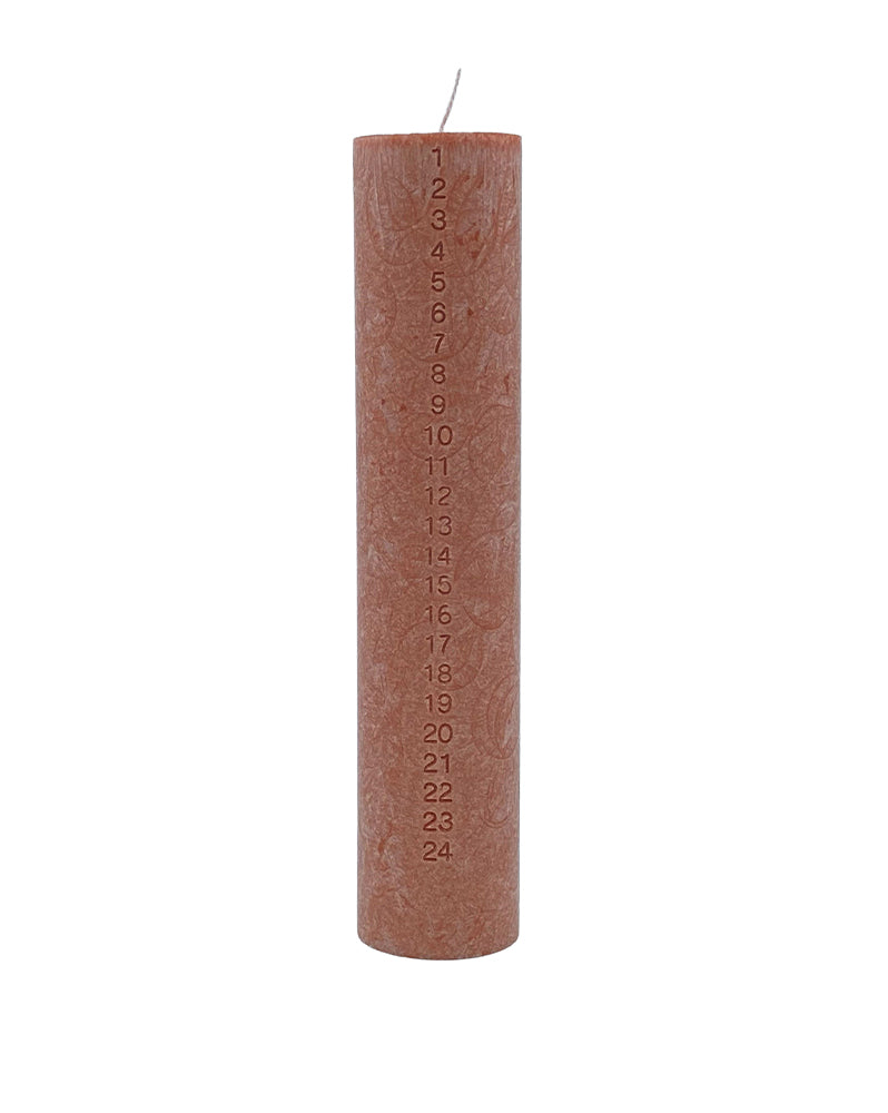 Upcycled Olive Wax Calendar Candles 6 cm x 28 cm - Chestnut #62-E