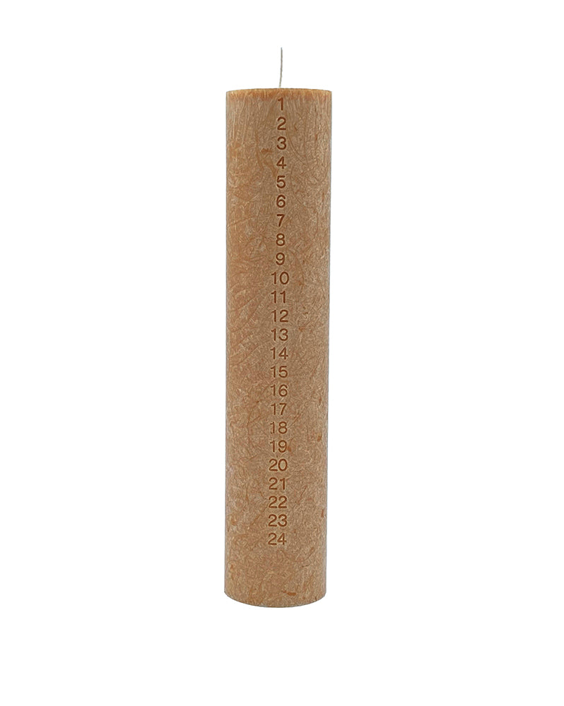 Upcycled Olive Wax Calendar Candles 6 cm x 28 cm - Hazelnut #61-E