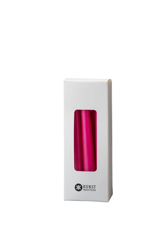 Small coloured candle, Ø=1.3 cm, giftbox w. 12 pcs. - Cerise #19