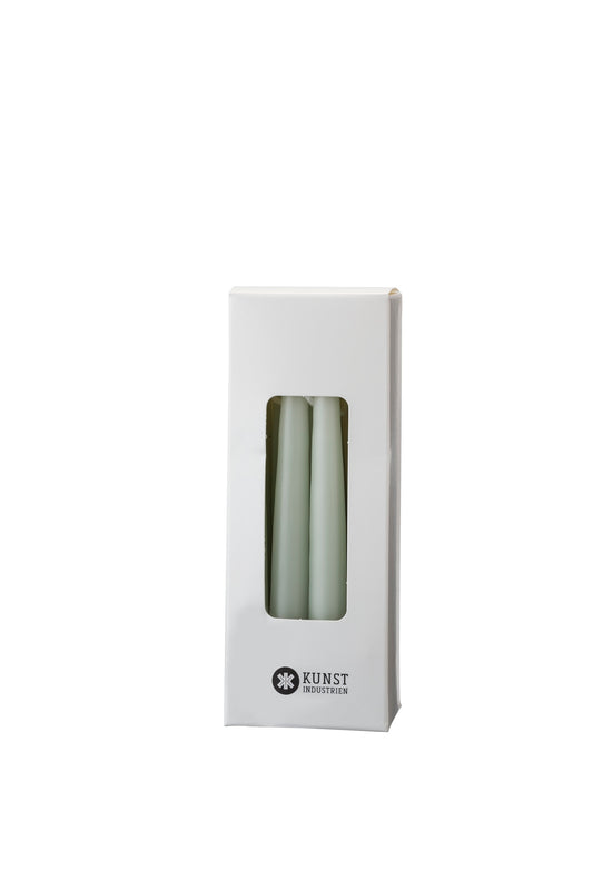 Small coloured candle, Ø=1.3 cm, giftbox w. 12 pcs. - Light Reseda Green #39