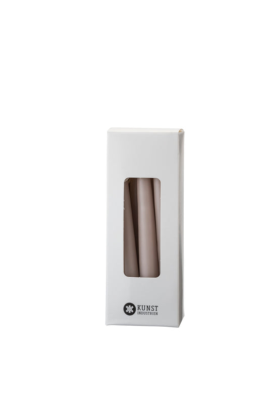 Small coloured candle, Ø=1.3 cm, giftbox w. 12 pcs. - Linnen #64