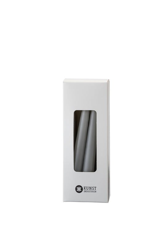Small coloured candle, Ø=1.3 cm, giftbox w. 12 pcs. - Grey #96