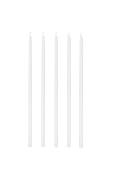 Italian Church Candles, Ø=0.9 cm, 26 pcs in giftbox, 1.5 hours - White