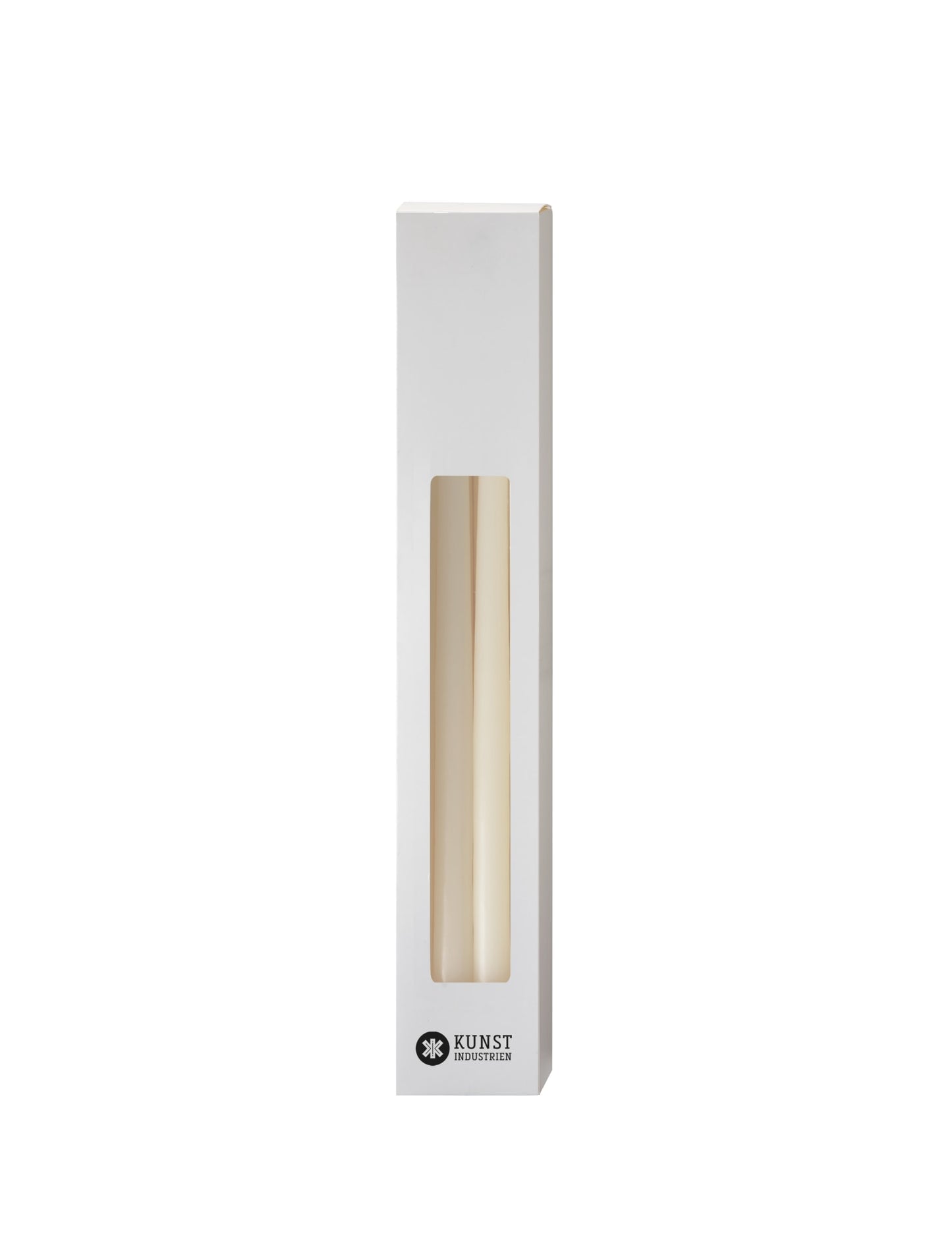 Slim colored candle, Ø=1.3 cm H= 28 cm gift box w. 12 pcs. - Off-White #03