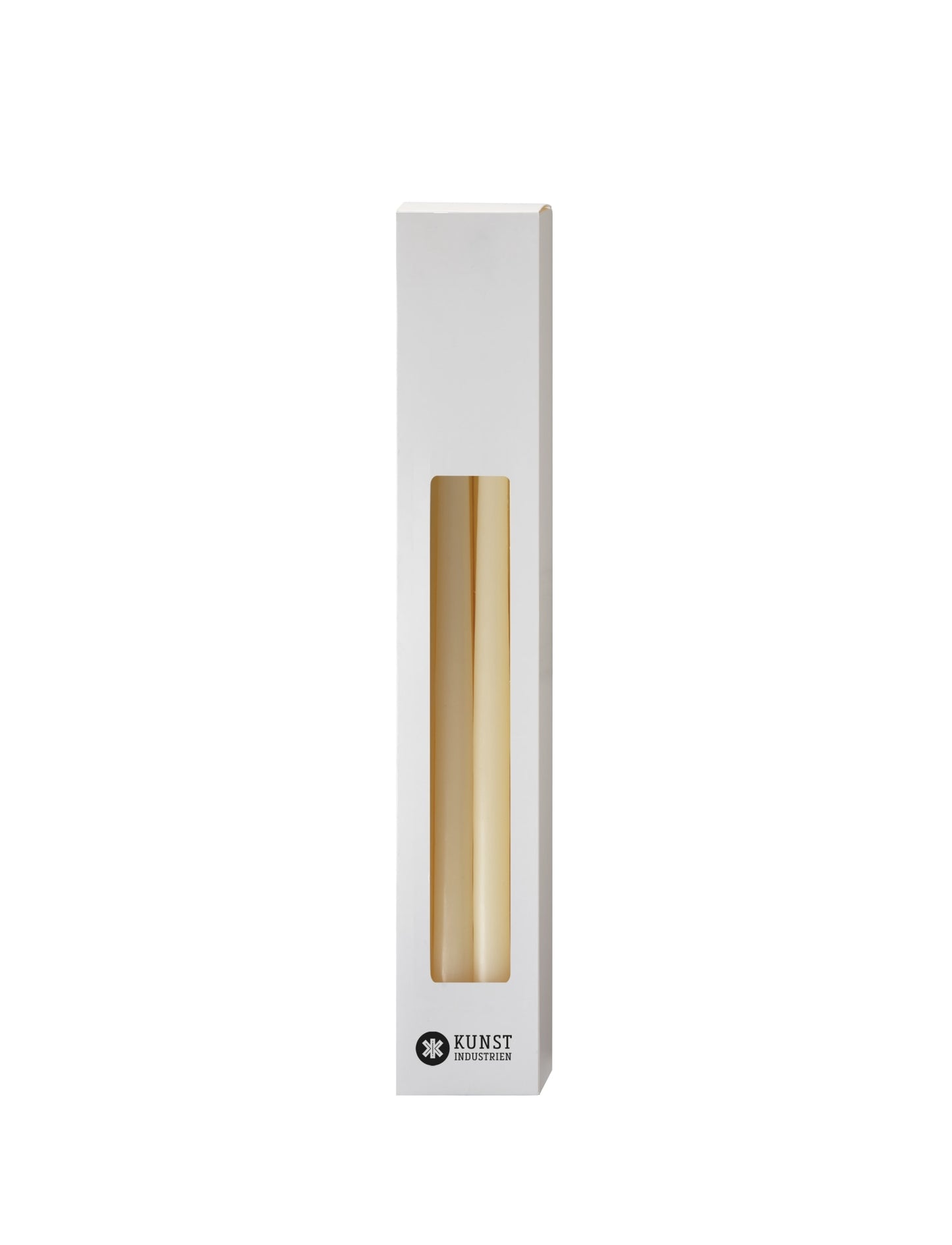 Slim coloured candle, Ø=1.3 cm H= 28 cm giftbox w. 12 pcs. - Ivory #05