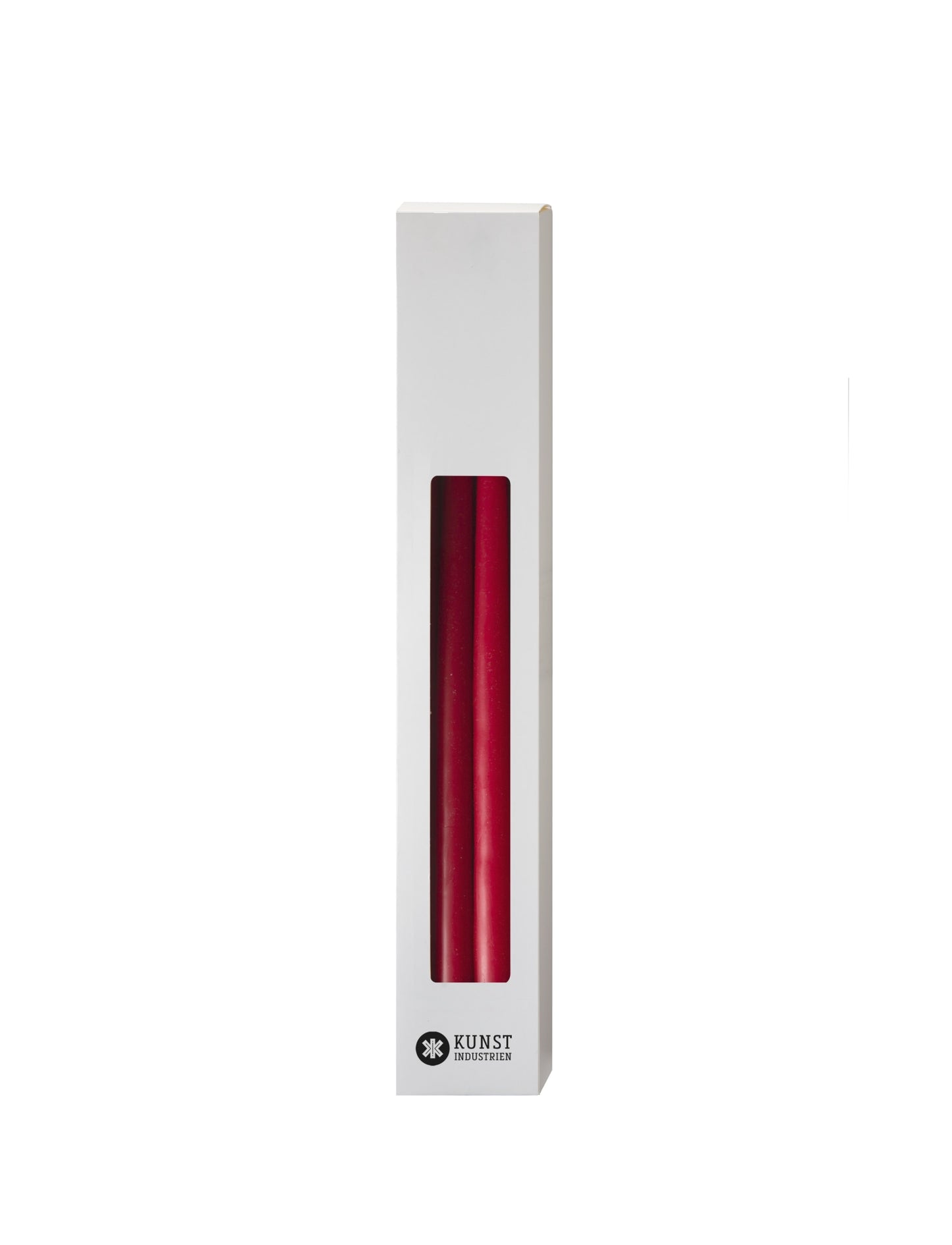 Slim colored candle, Ø=1.3 cm H= 28 cm gift box w. 12 pcs. - Dark Red #11
