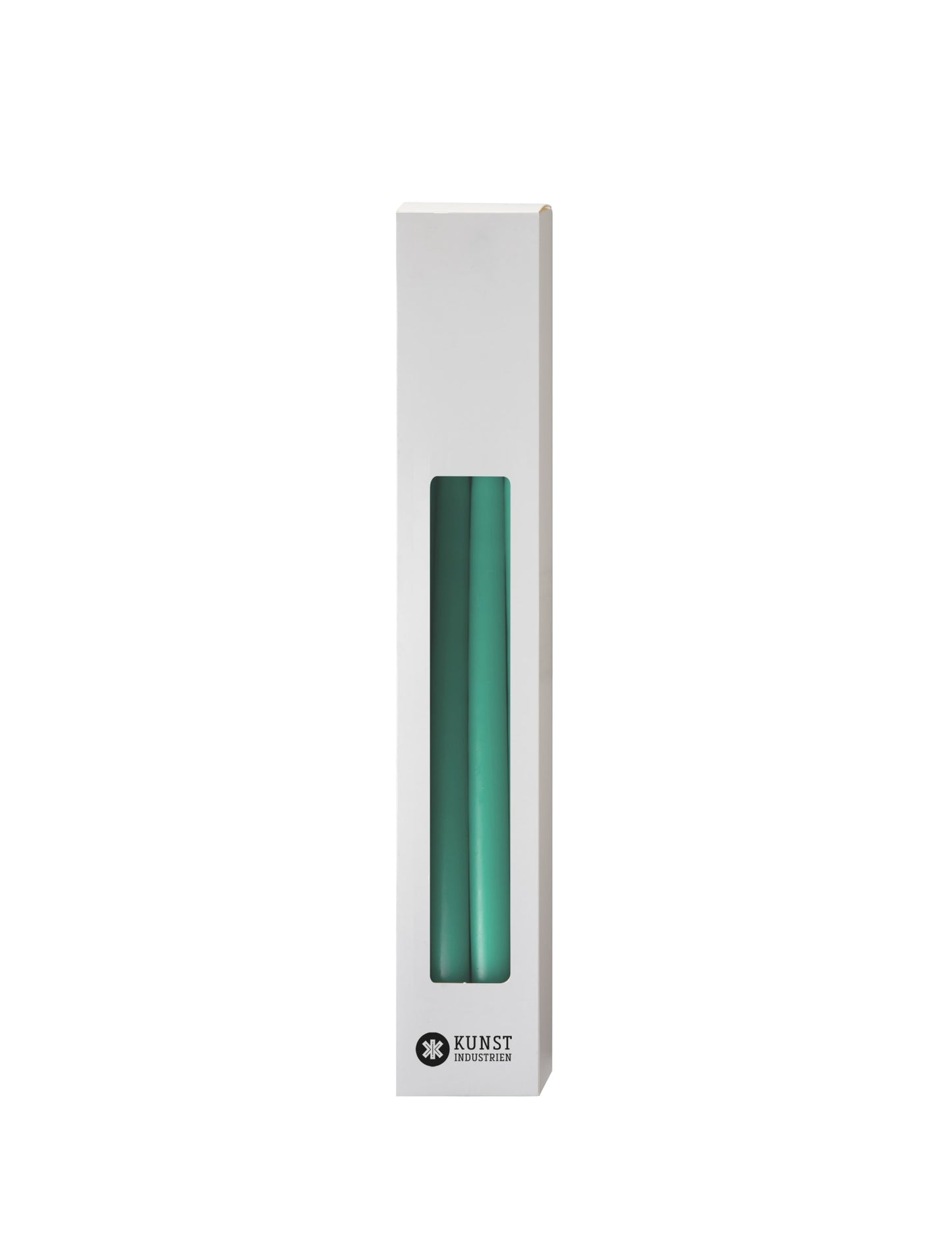 Slim colored candle, Ø=1.3 cm H= 28 cm gift box w. 12 pcs. - Turquoise #25