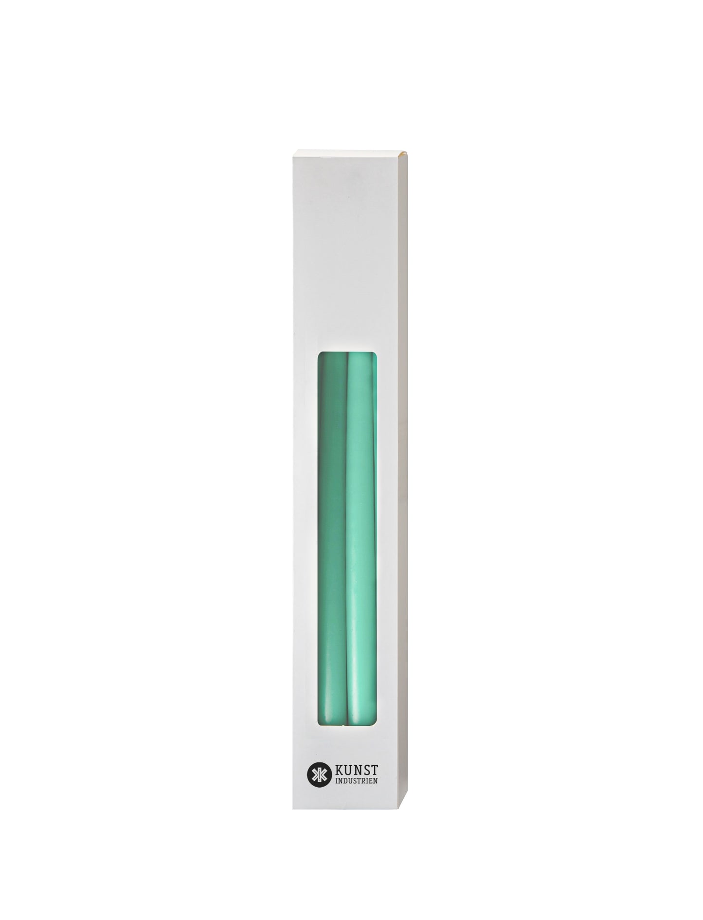 Slim colored candle, Ø=1.3 cm H= 28 cm gift box w. 12 pcs. - Mint Green #30