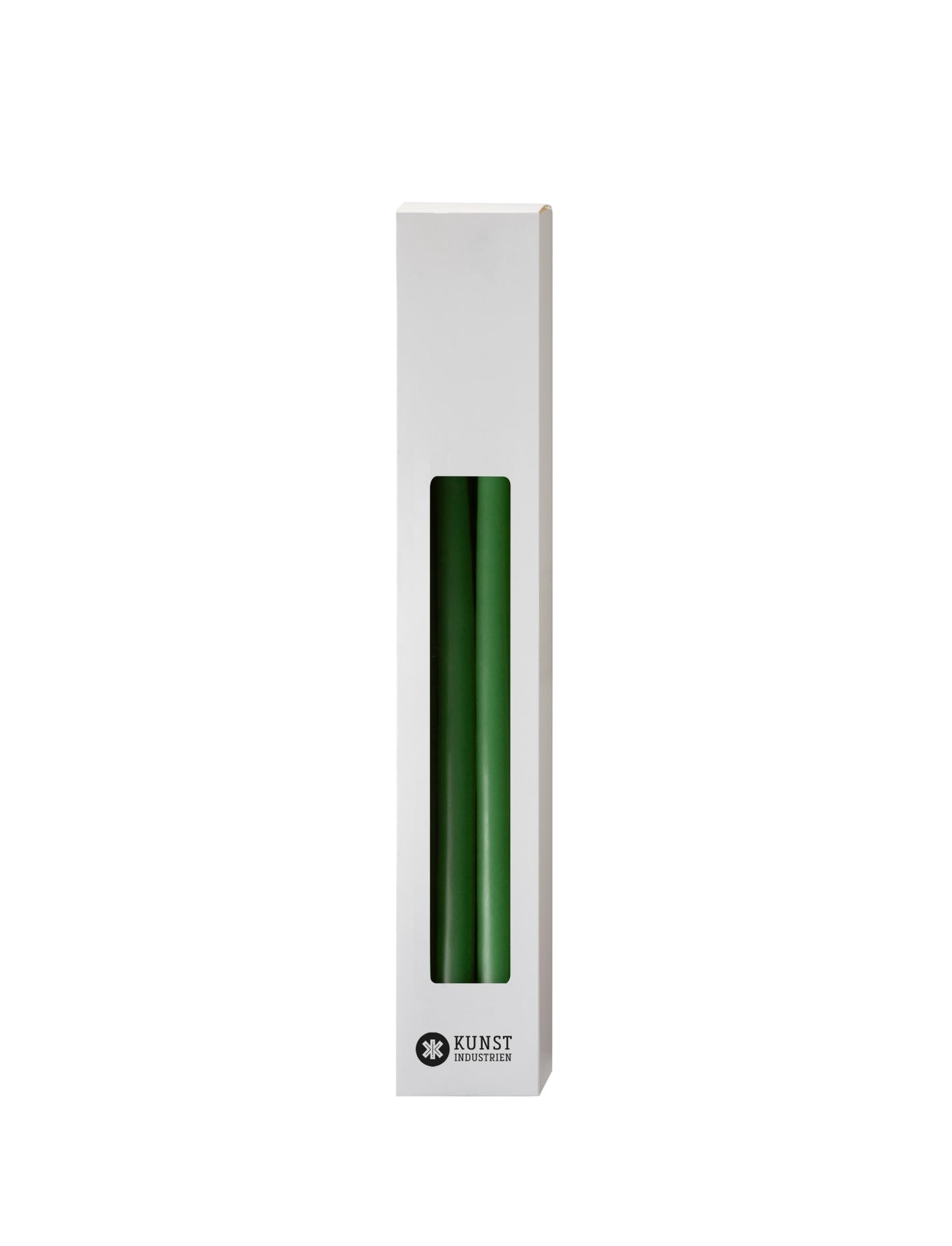 Slim colored candle, Ø=1.3 cm H= 28 cm gift box w. 12 pcs. - Bottle Green #34