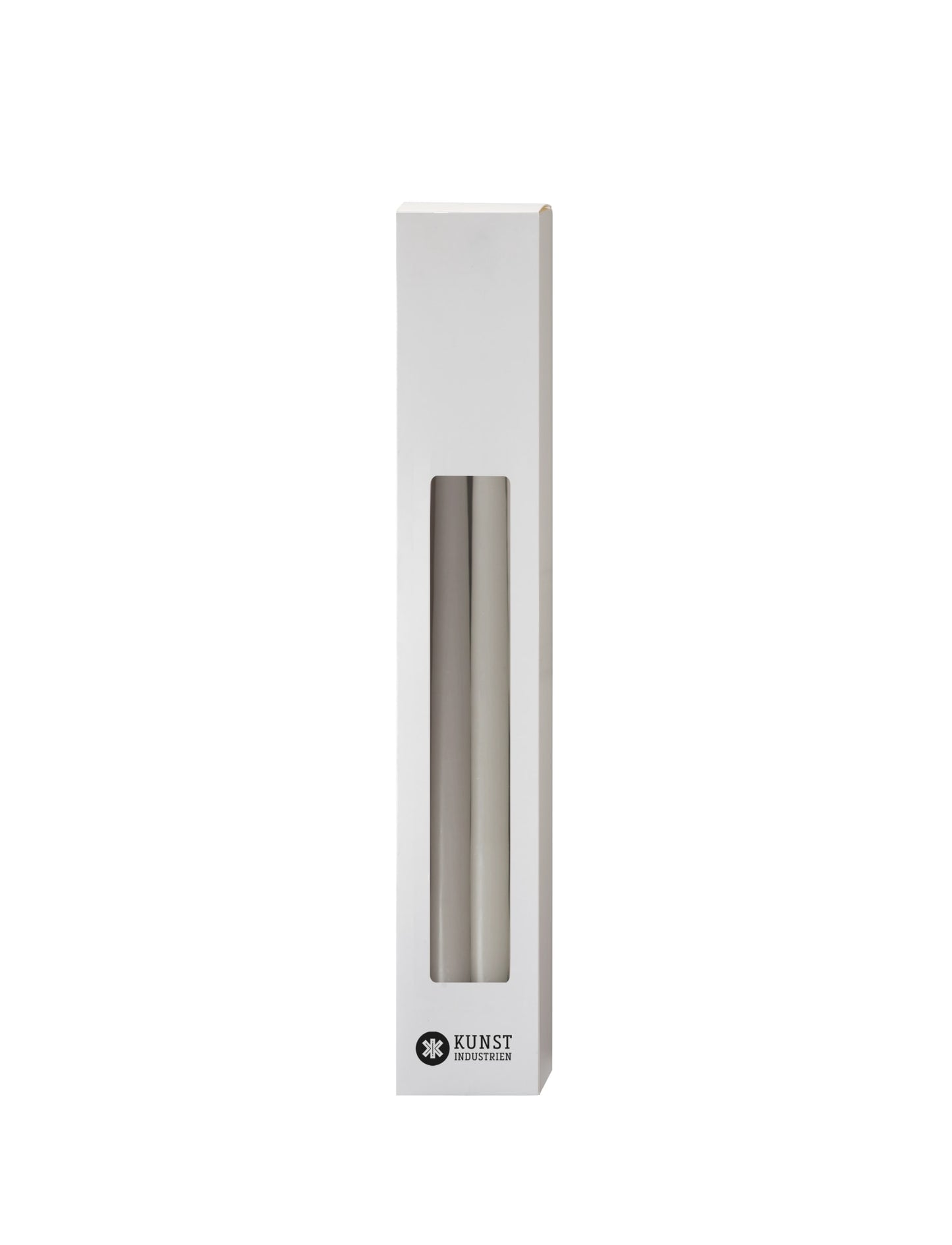 Slim colored candle, Ø=1.3 cm H= 28 cm gift box w. 12 pcs. - Linen #64