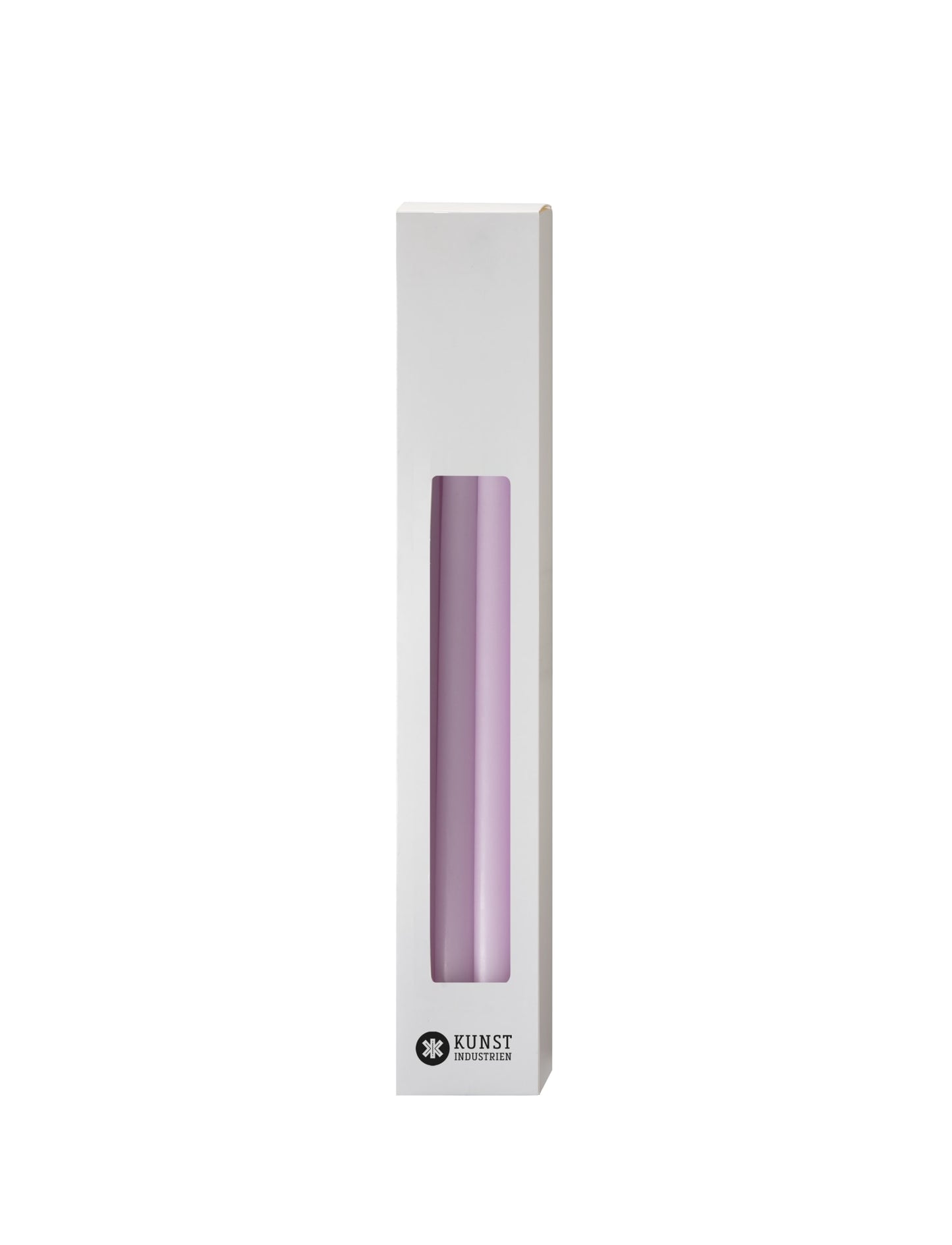 Slim colored candle, Ø=1.3 cm H= 28 cm gift box w. 12 pcs. - Pastel Purple #75