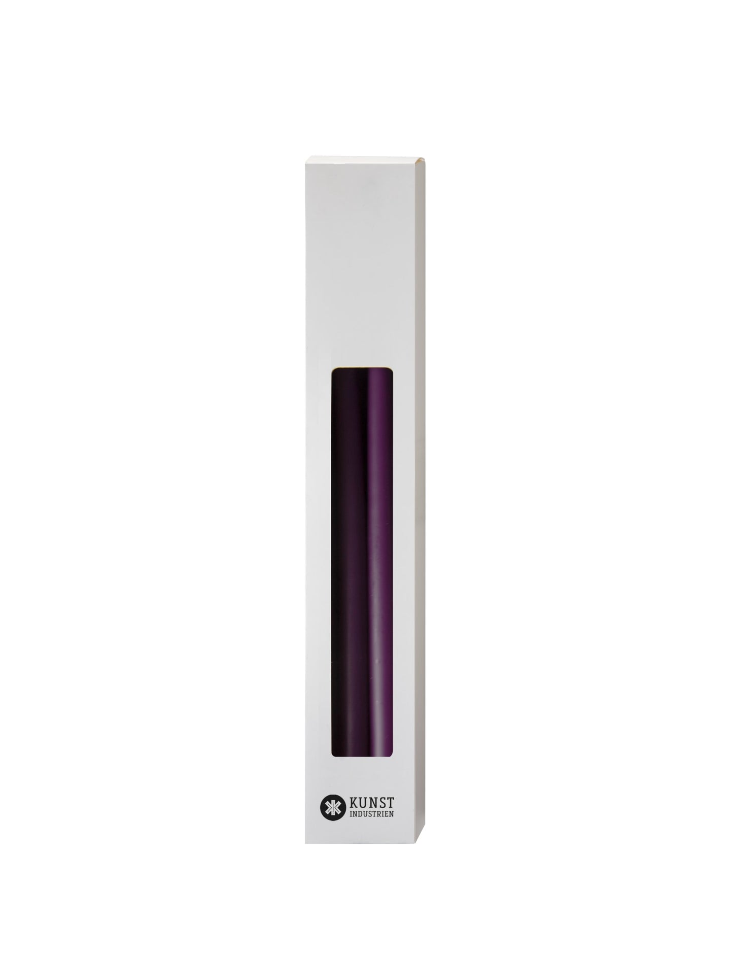 Slim colored candle, Ø=1.3 cm H= 28 cm gift box w. 12 pcs. - Violet/Christmas Purple #77