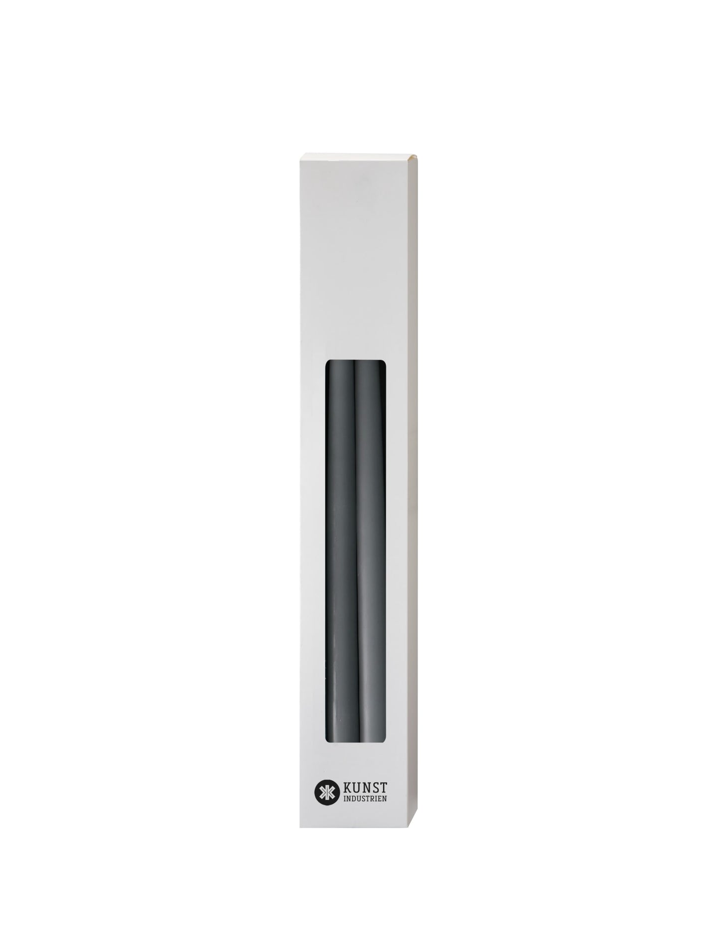 Slim coloured candle, Ø=1.3 cm H= 28 cm giftbox w. 12 pcs. - Charcoal Grey #92