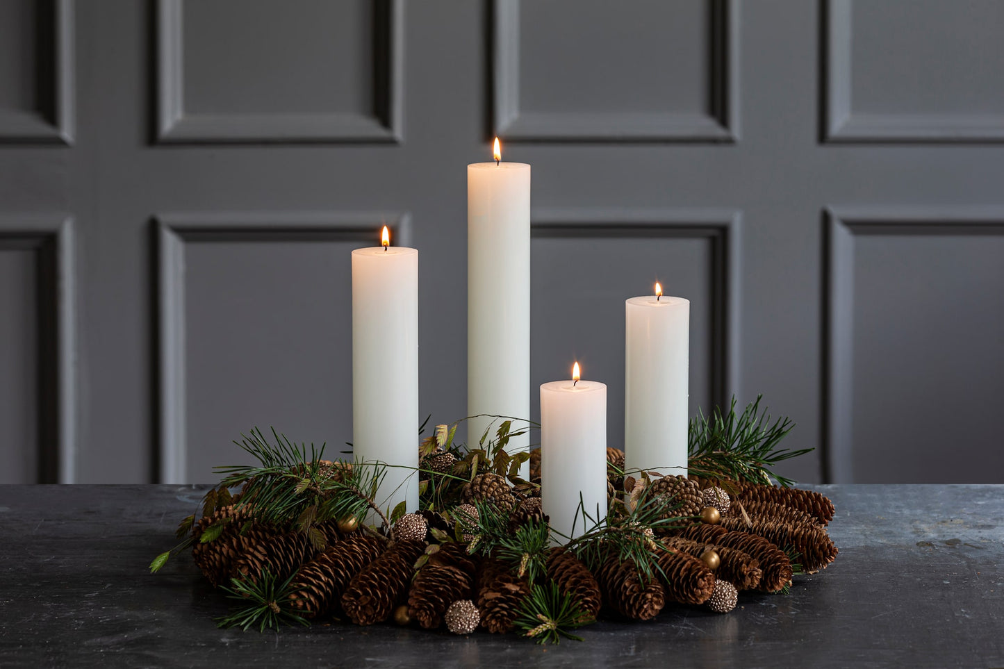 Advent Candles in Boxes - 5 cm diam. (15cm, 20cm, 25cm and 30cm) -
