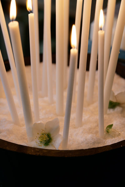 Italian Church Candles, Ø=0.9 cm H=27 cm 26 pcs in box - White