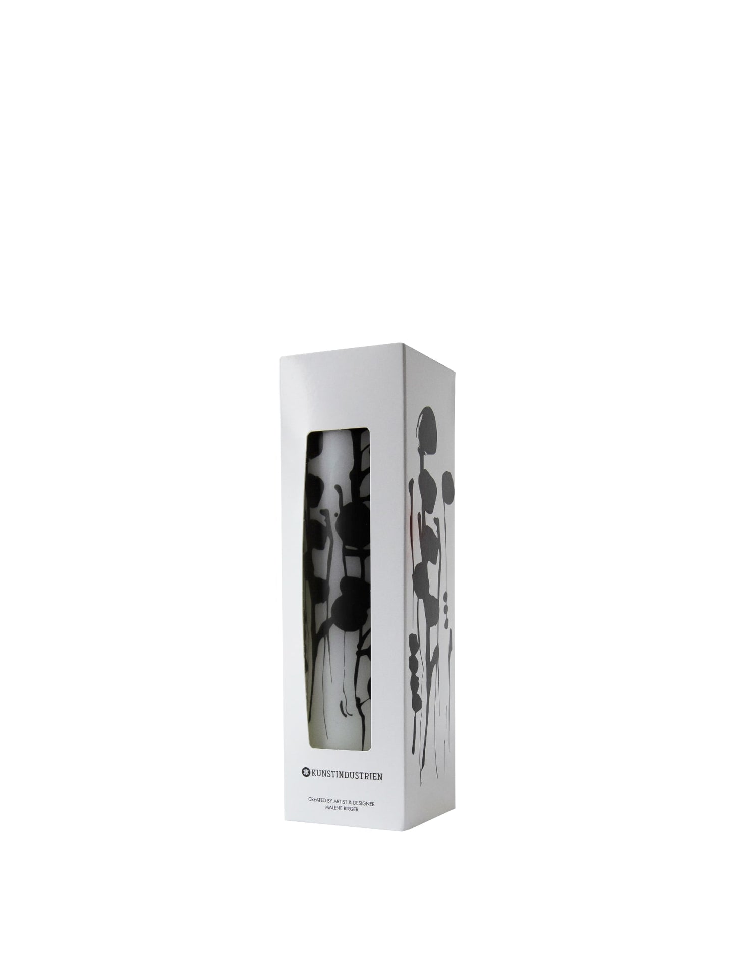 Abstract Flowers - Wild Flowers - Wax Altar Candles 6 cm x 20 cm - Black