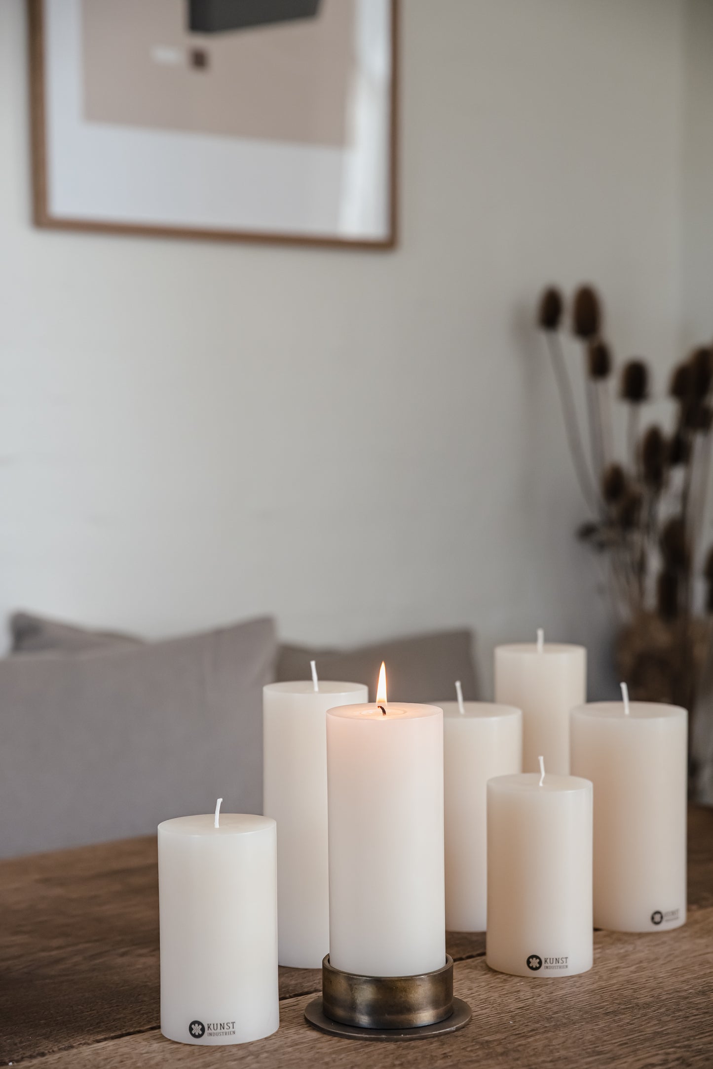 Wax Altar Candles. Ø=7 cm. H=18 cm. EN 15426 - Off-White #03