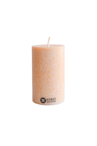 Upcycled olive wax pillar candles 6 cm x 10 cm - Sand