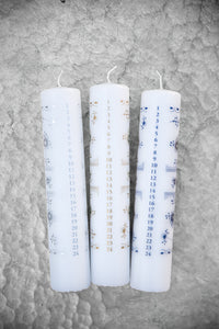 Royal Calendar Candles, 5x25cm Silver - Silver Fluted