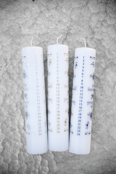 Royal Calendar Candles, 5x25cm Silver - Silver Fluted