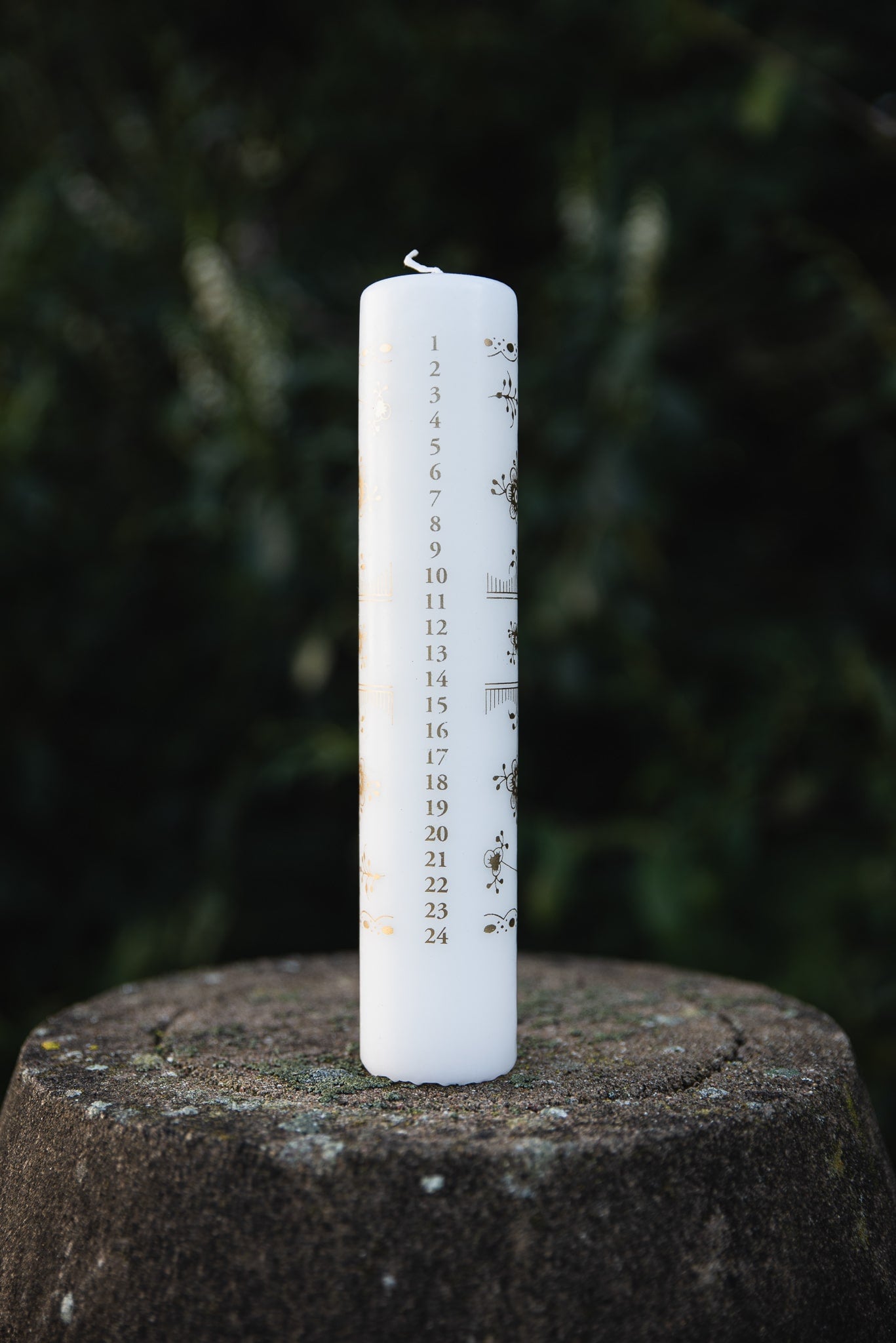 Royal Calendar Candles, 5x25 cm Gold - Gold Fluted