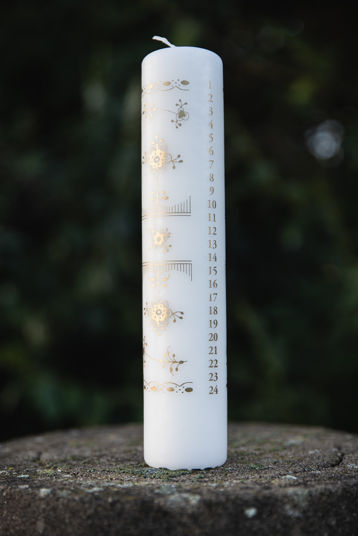 Royal Calendar Candles, 5x25 cm Gold - Gold Fluted