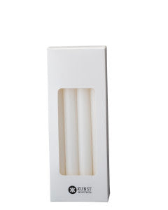 Danish Taper Candle (kronelys), 20 cm, Giftbox w. 8 pcs - White