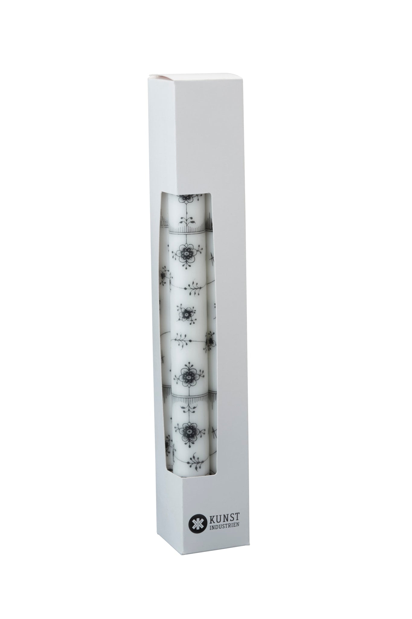 Classic Candles. Ø=2.3 cm x 30 cm. Gift box w. 4 pcs - Black Fluted
