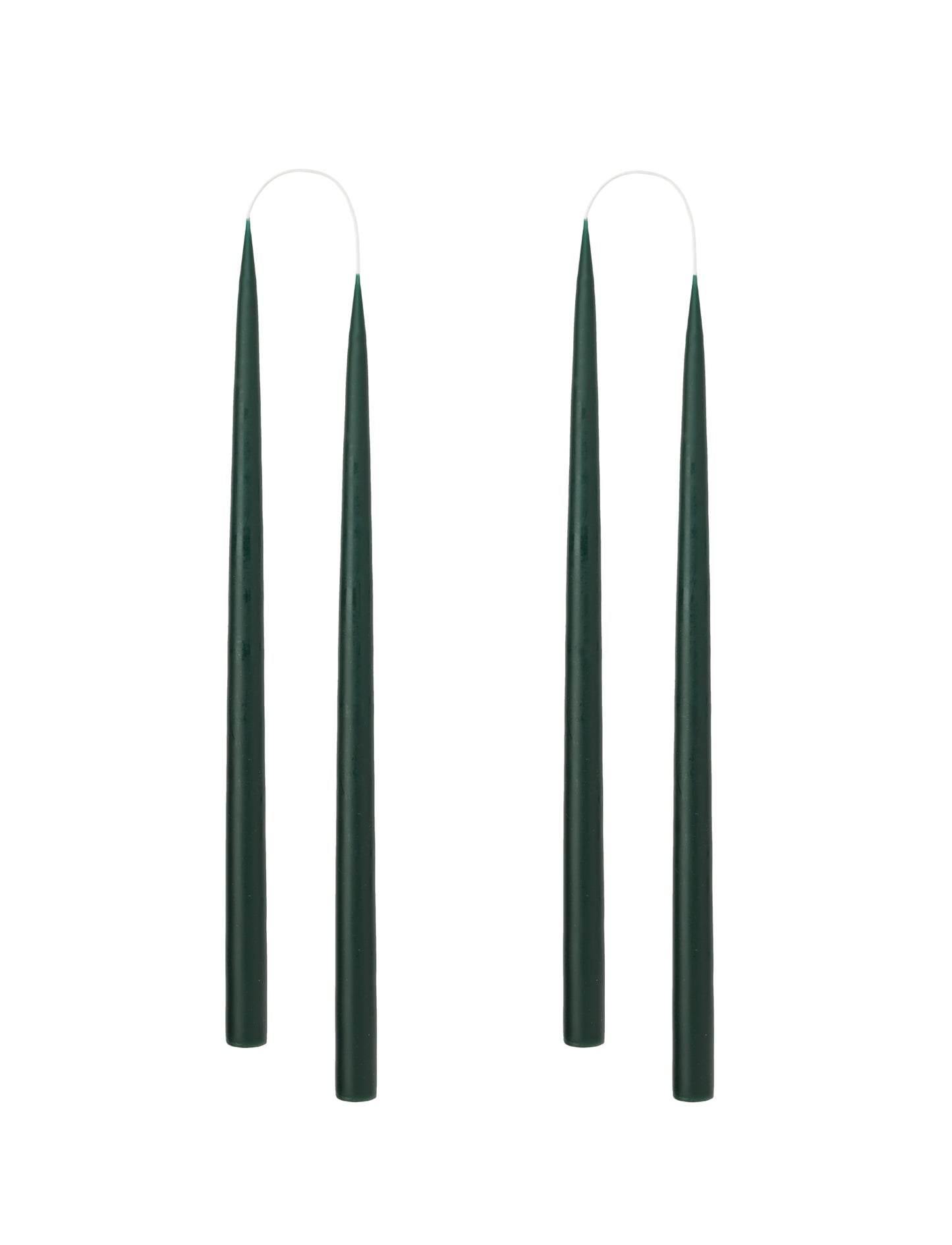 Hand dipped, dyed candle, in 4 pack - 2.2x35 cm - Forest Green #32