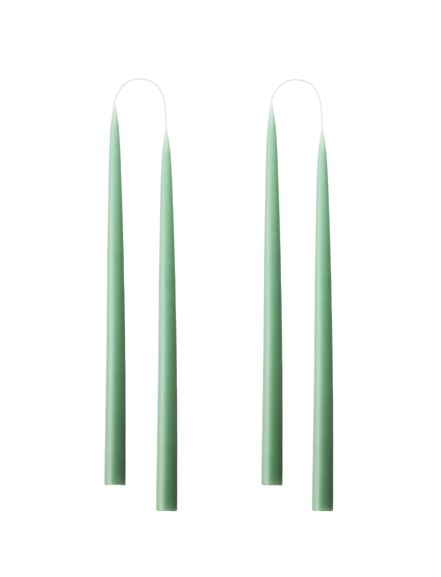 Hand dipped, dyed candle, in 4 pack - 2.2x35 cm - Dark Reseda Green #38