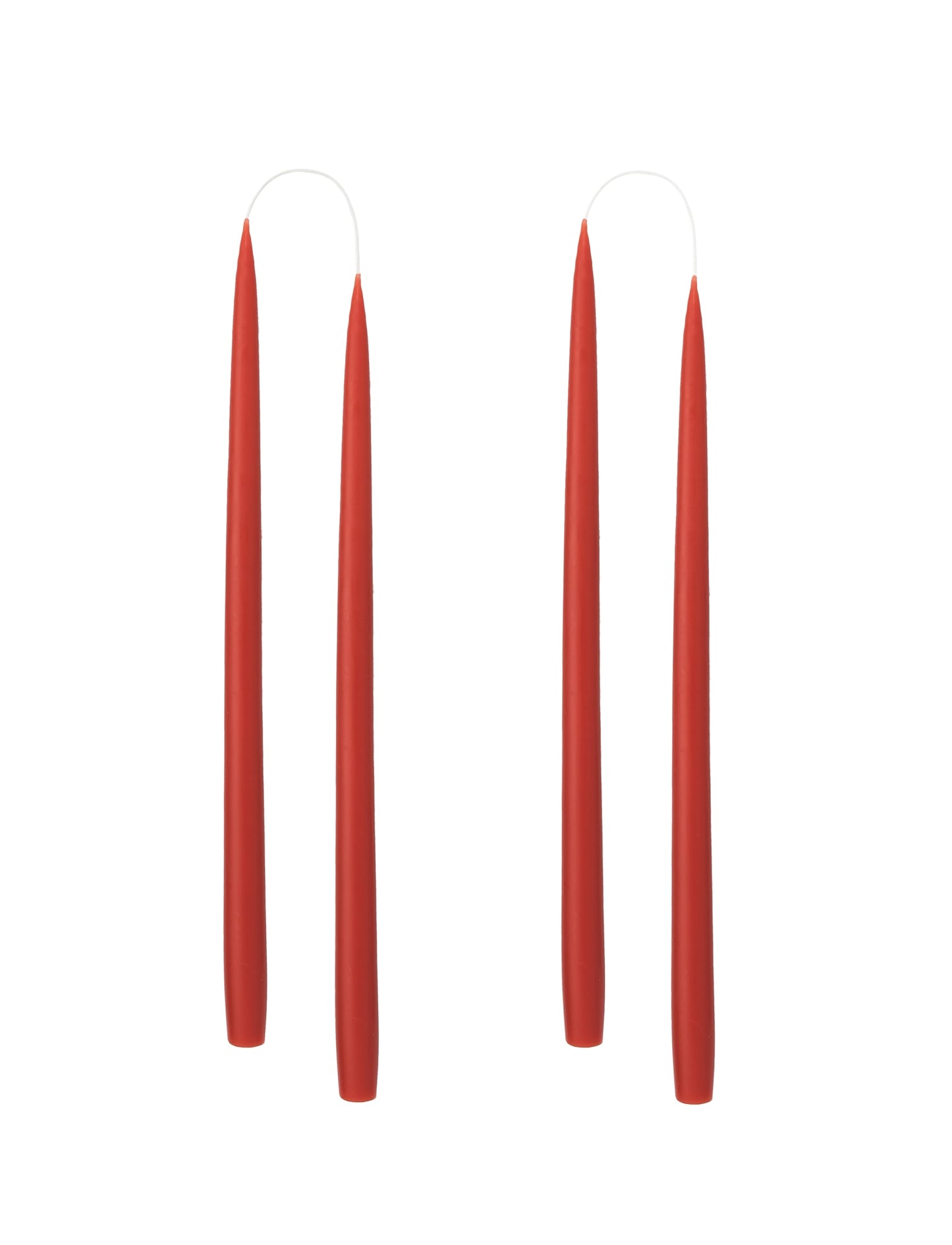 Hand dipped, dyed candle, in 4 pack - 2.2x35 cm - Rust #47