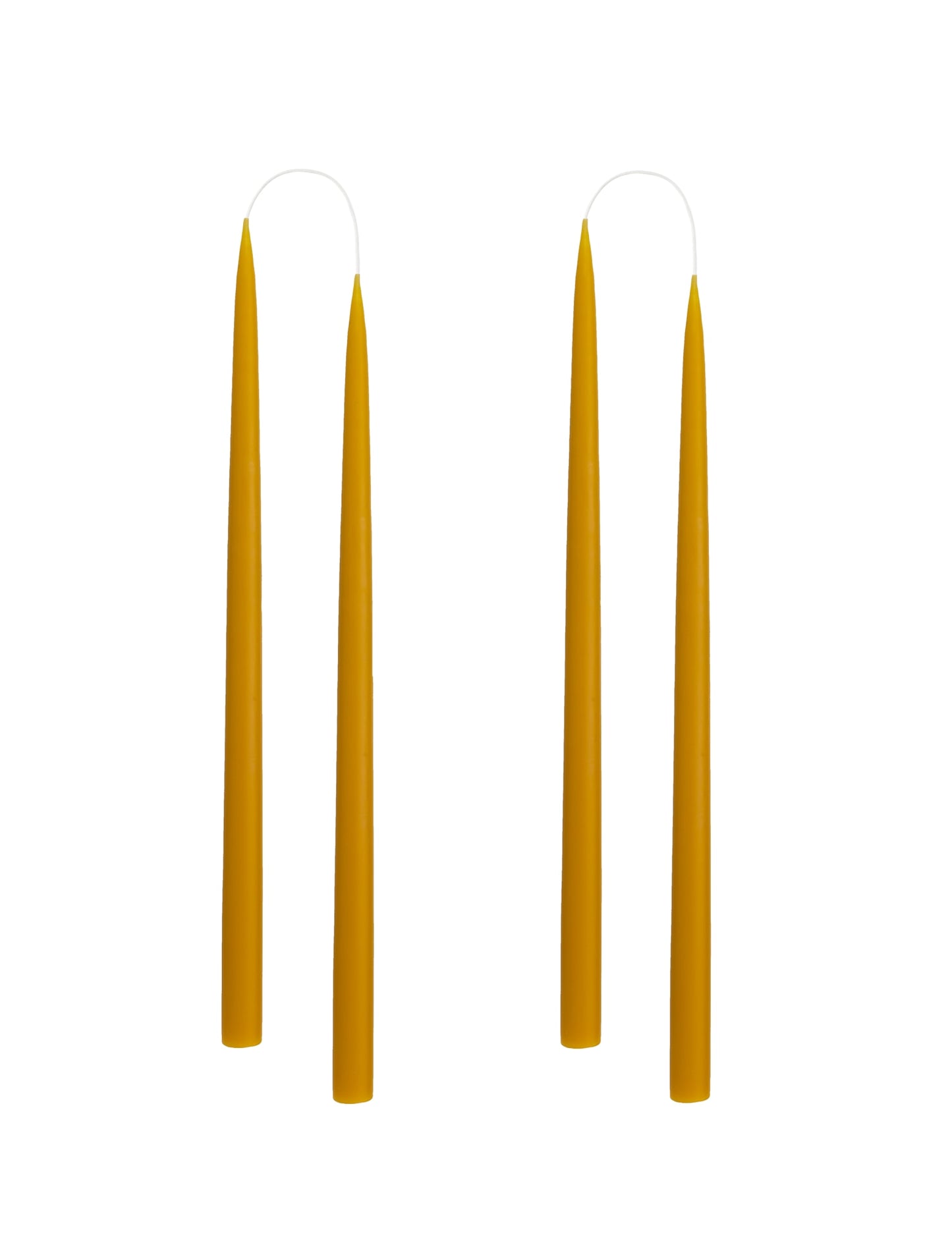 Von Hand getauchte, gefärbte Kerze, im 4er-Pack – 2,2 x 35 cm – Honig #69
