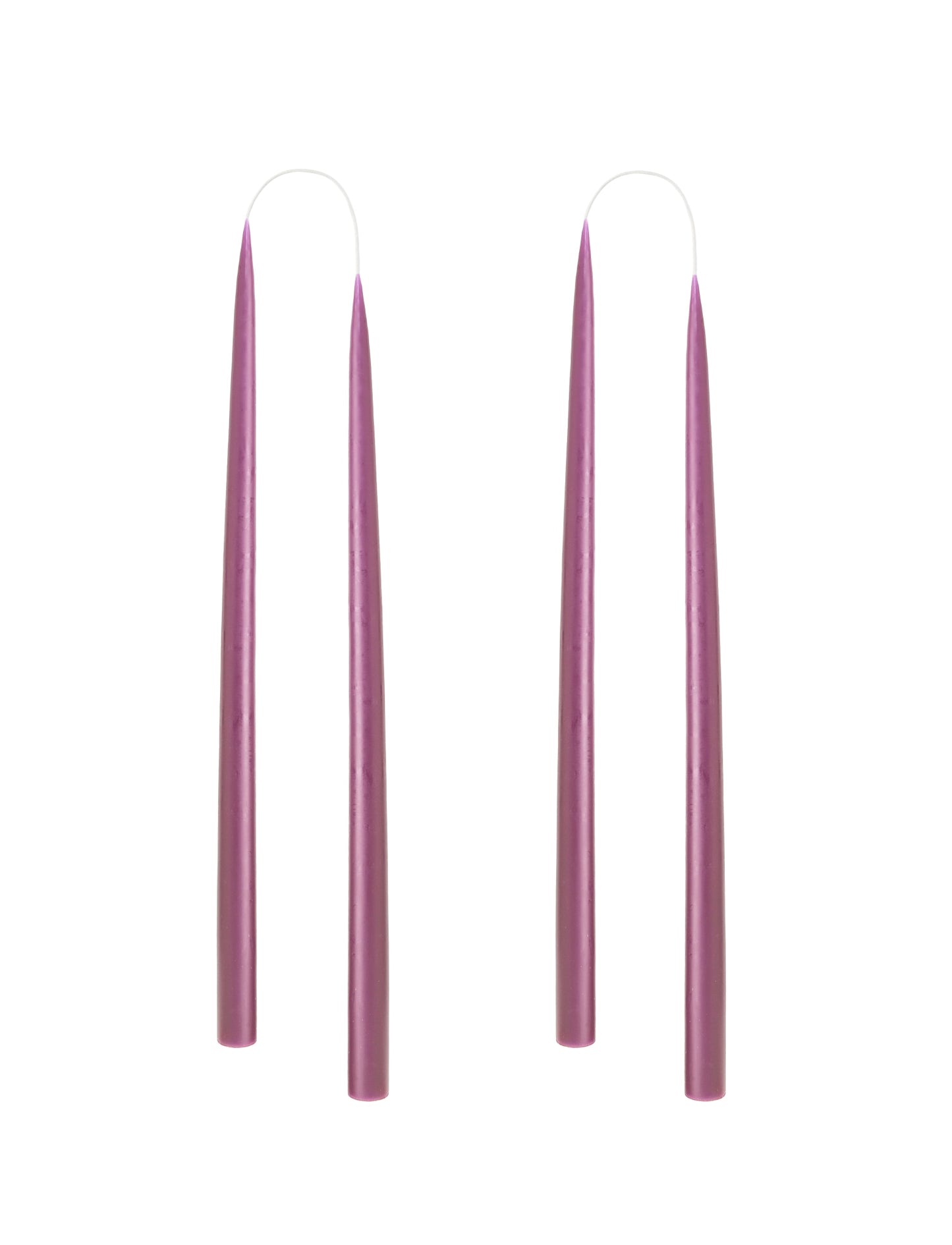 Von Hand getauchte, gefärbte Kerze, im 4er-Pack – 2,2 x 35 cm – Light Heather #78