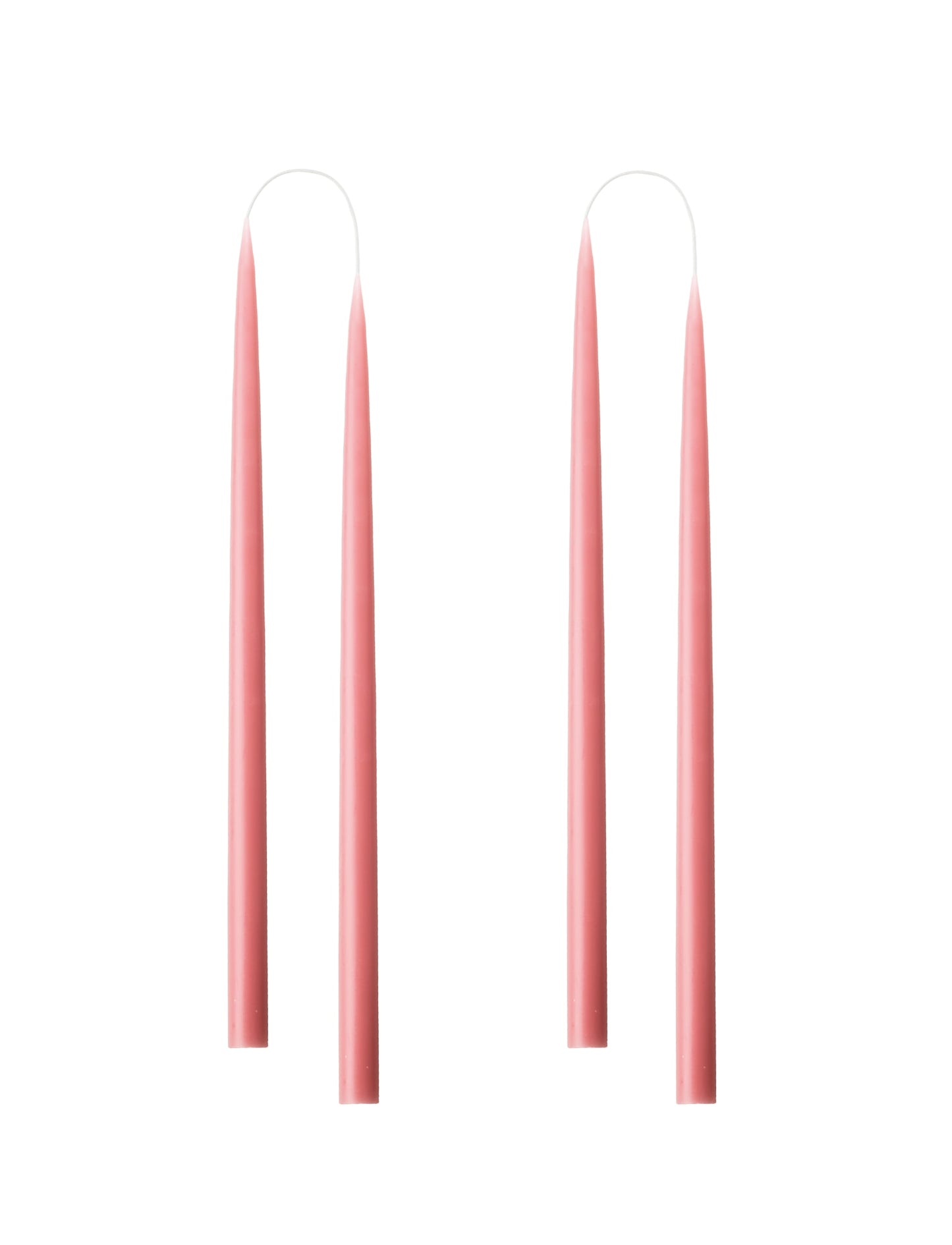 Hand dipped, dyed candle, in 4 pack - 2.2x35 cm - Dark Old Rose #80